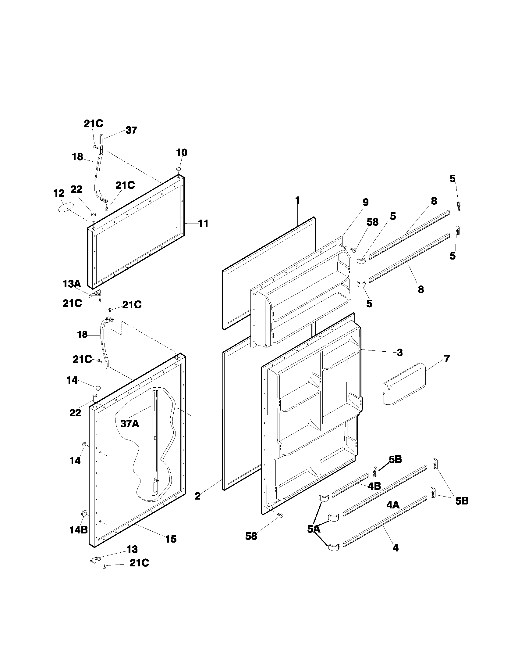 Frigidaire FRT21PRHD7 door diagram