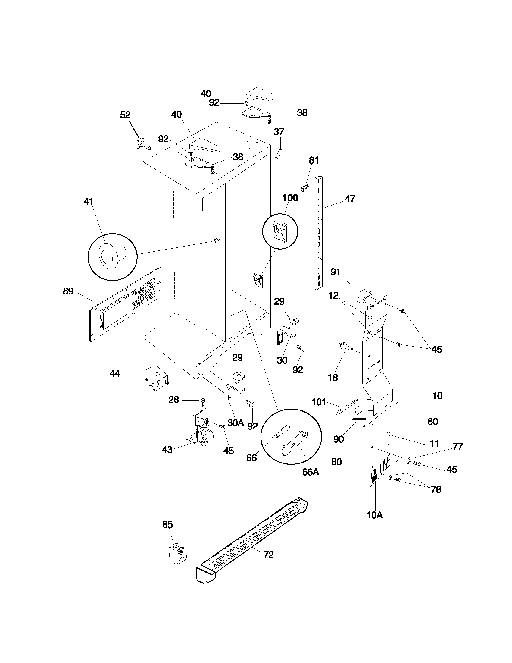 Frigidaire FRS24ZRHB5 cabinet diagram