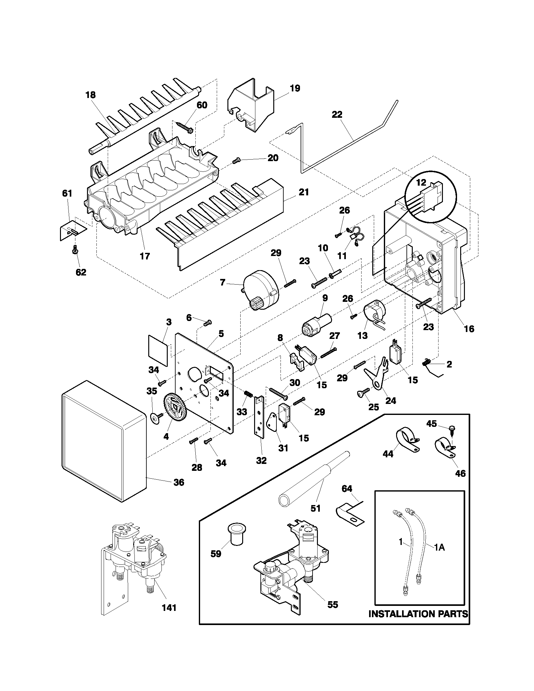 Frigidaire FRS24ZRHB5 ice maker diagram