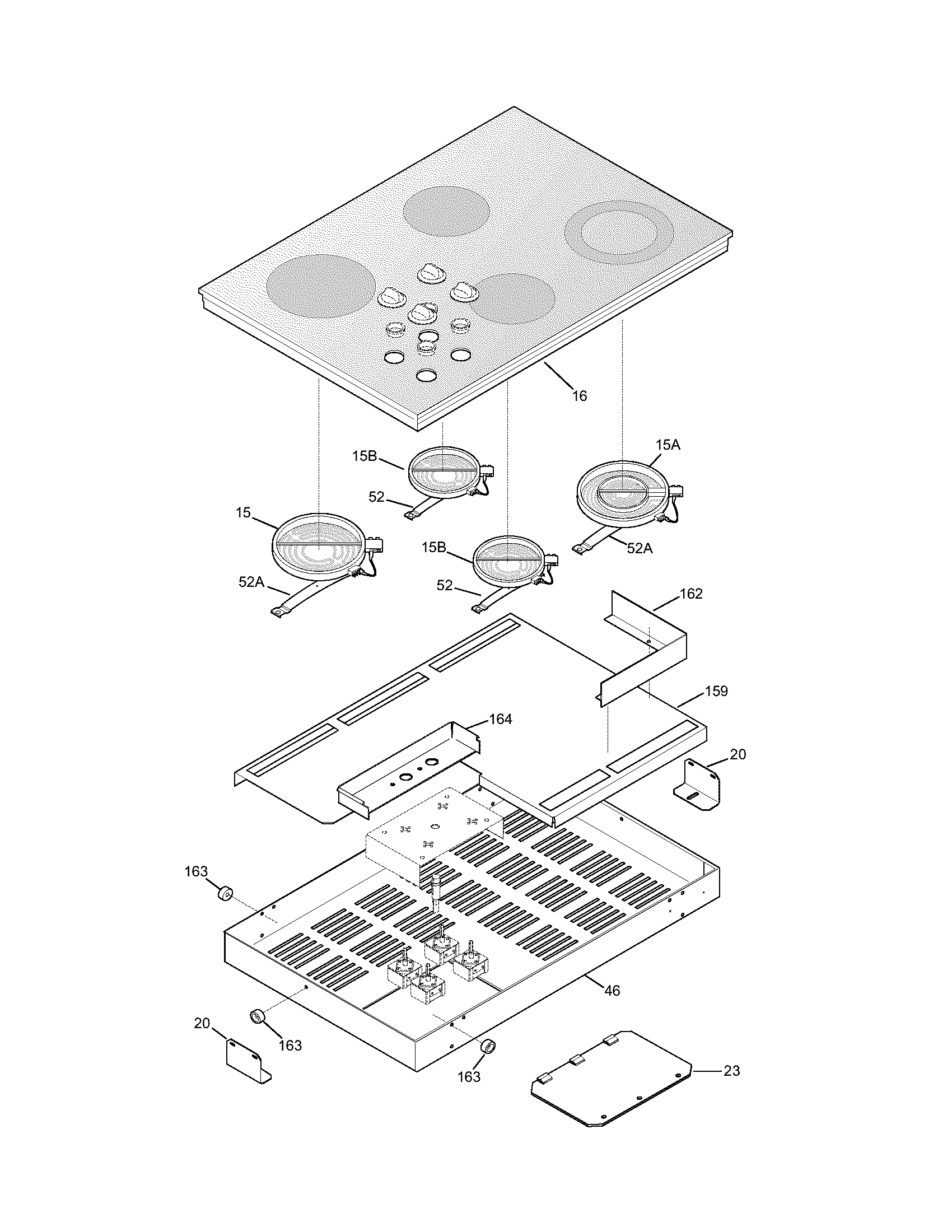 Frigidaire FEC32S6HBB maintop diagram