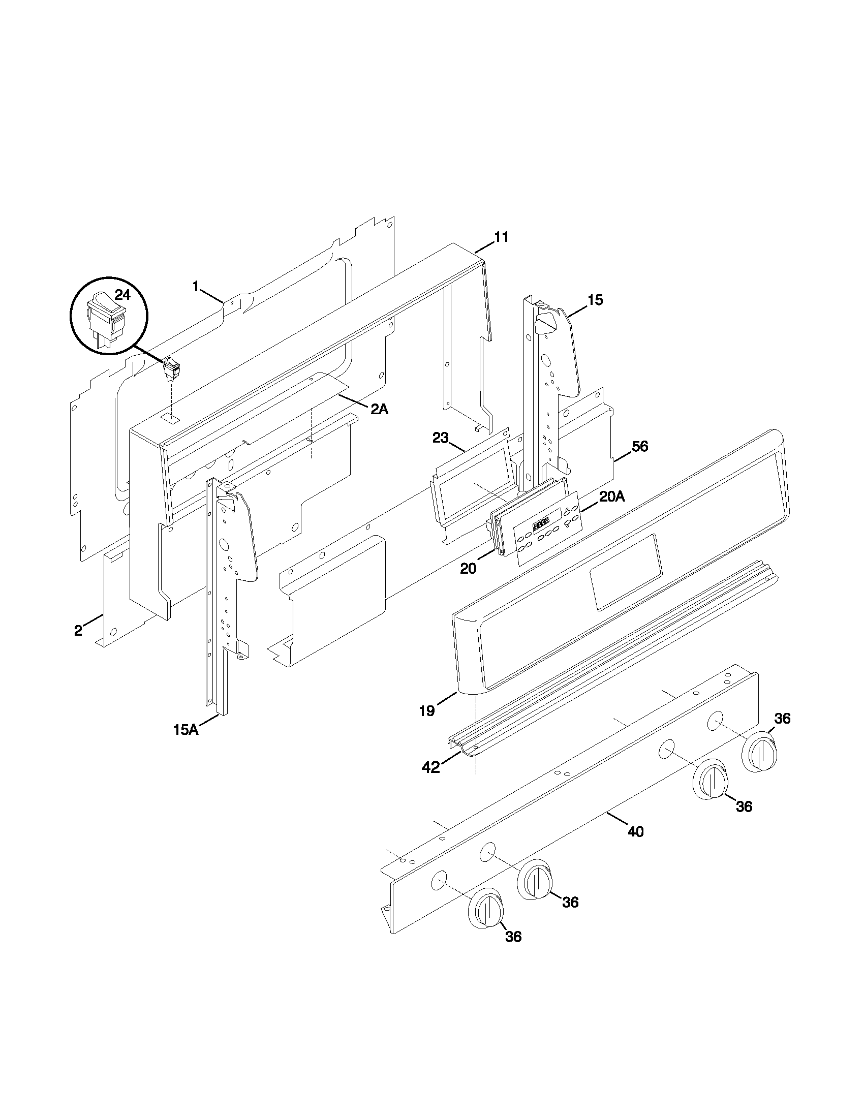 Frigidaire FGF376CJTB backguard diagram