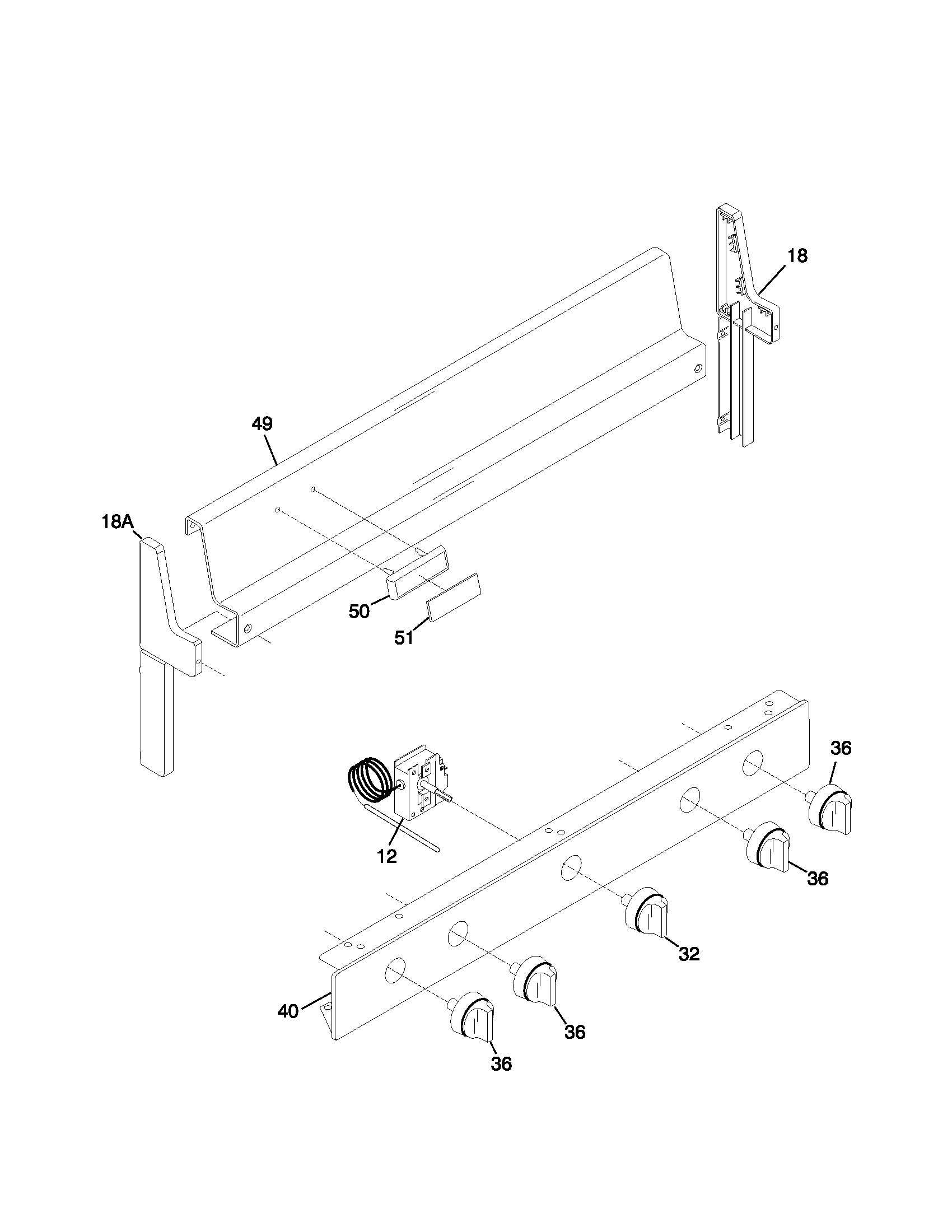 Universal/Multiflex (Frigidaire) MGF303PGDJ backguard diagram