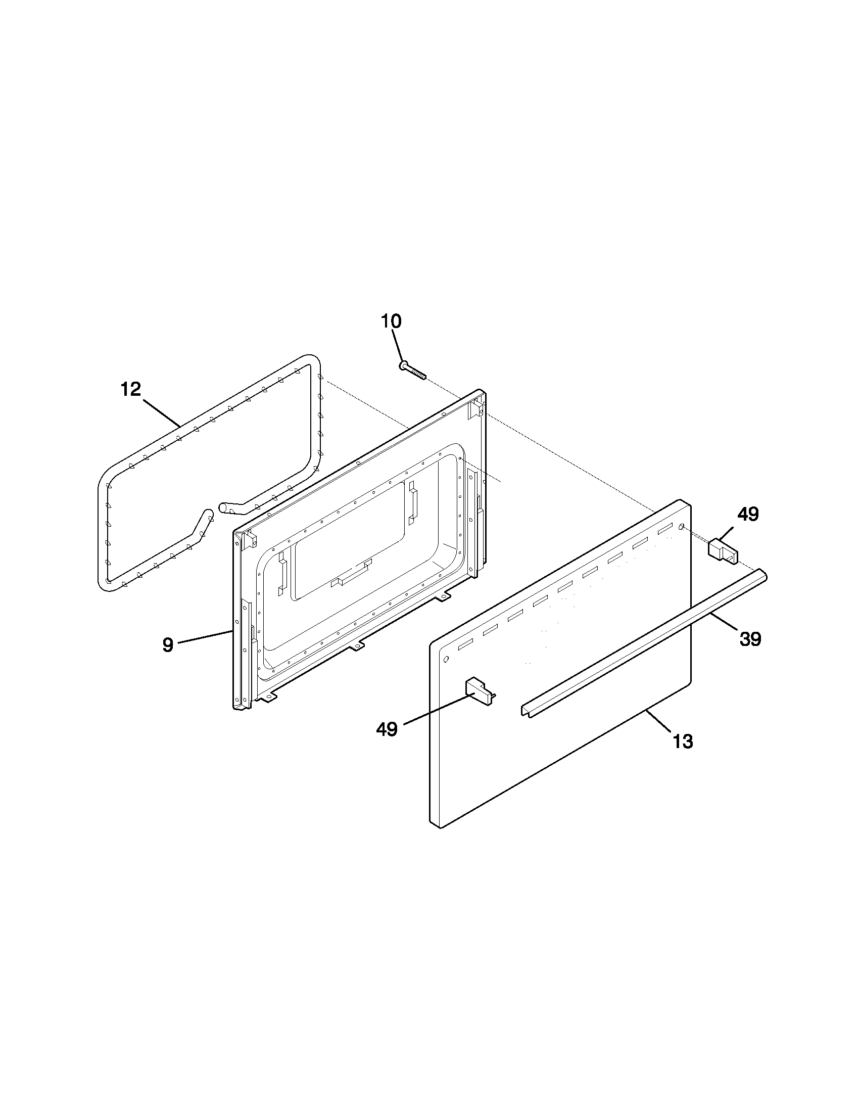 Universal/Multiflex (Frigidaire) MGF303PGDJ door diagram