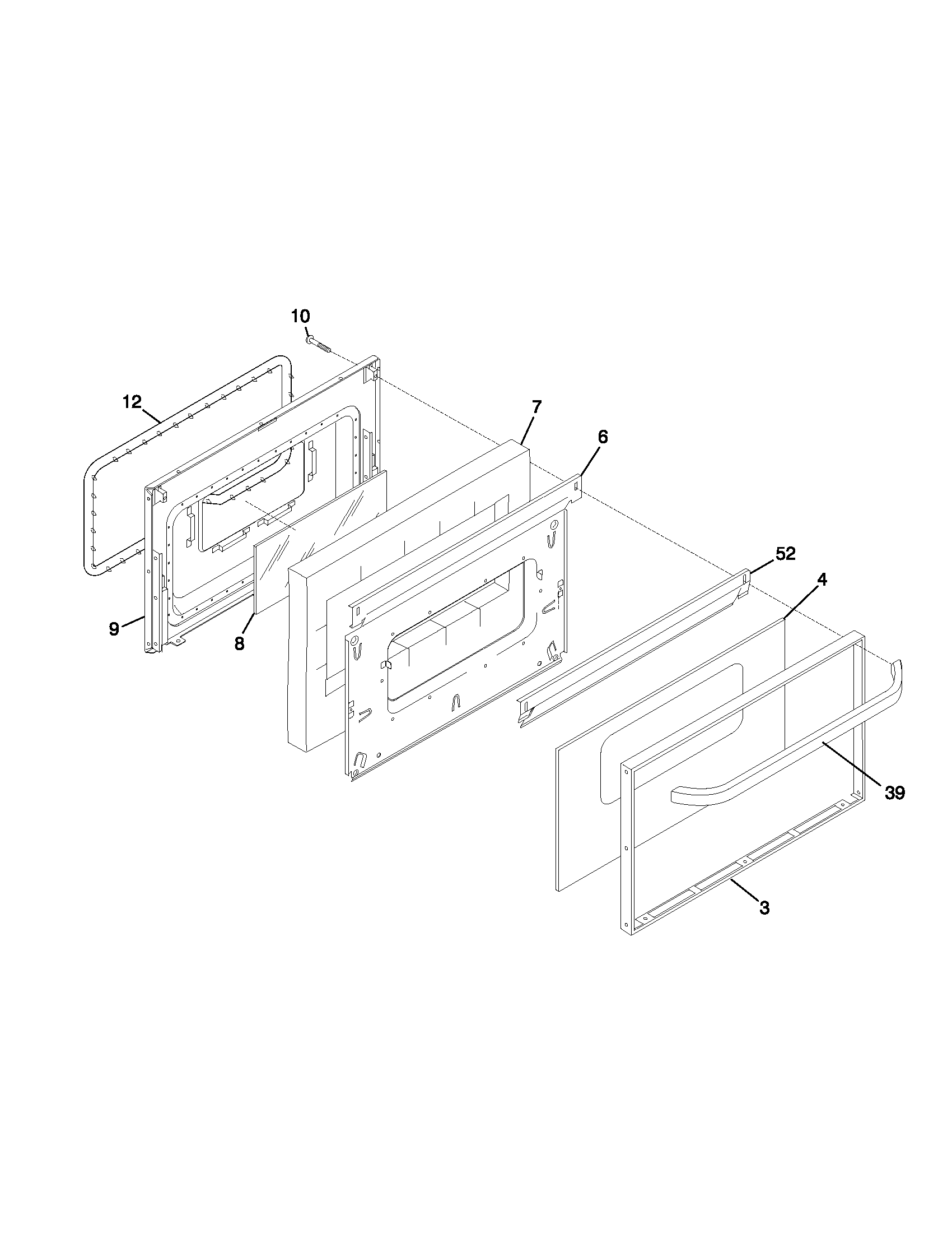 Frigidaire FLF334BGWG door diagram