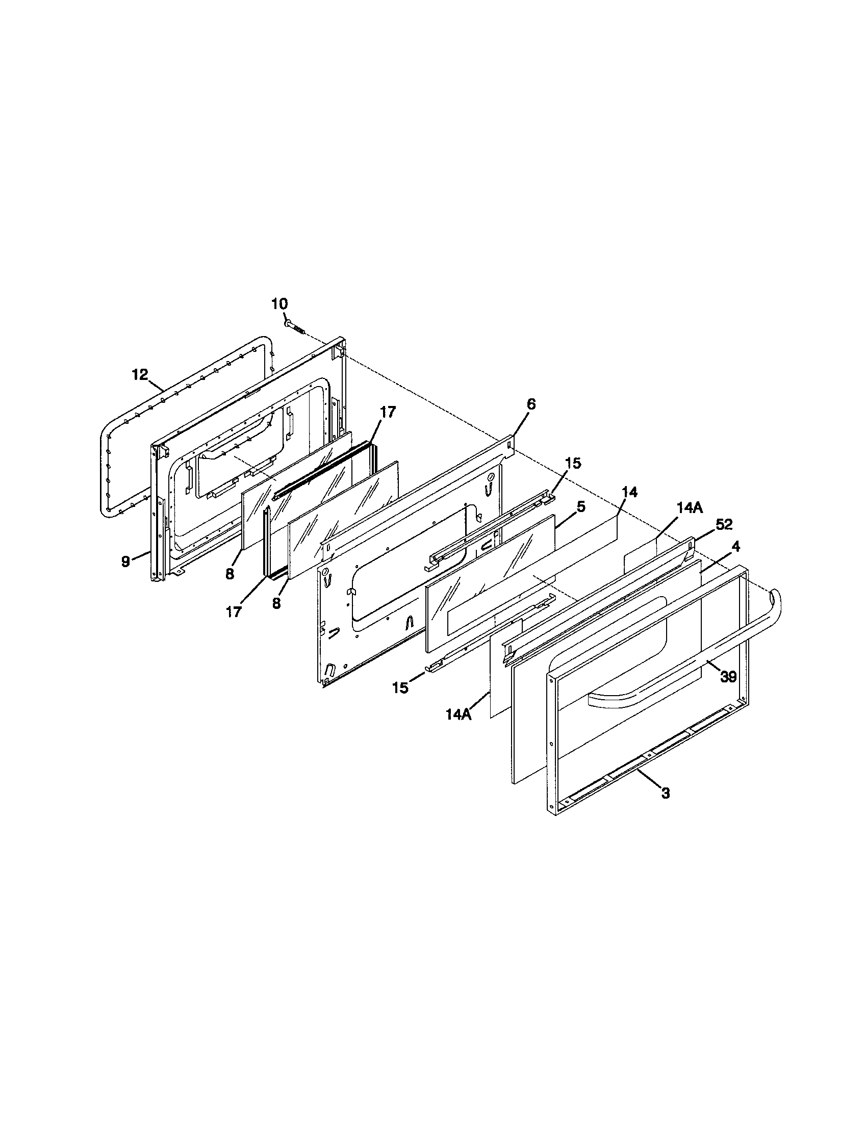Frigidaire FGFS68CJTA door diagram