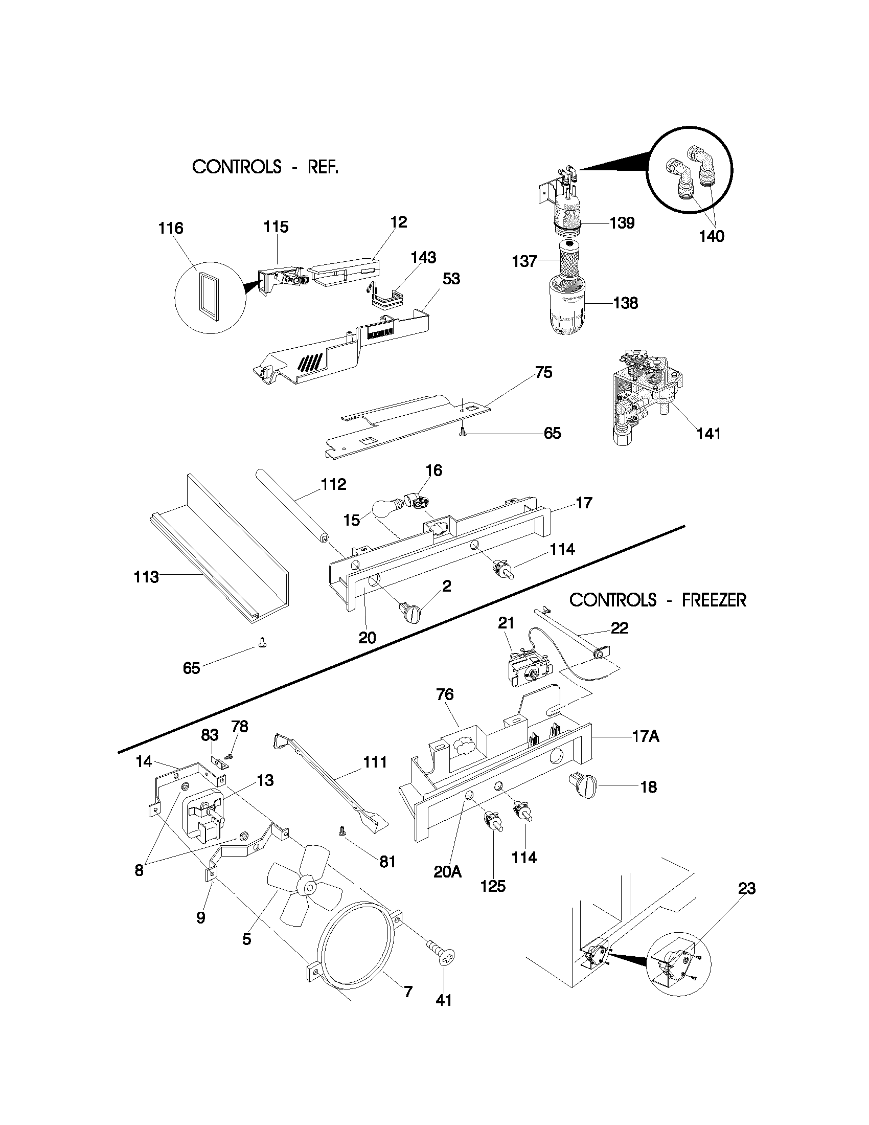 Frigidaire FRS26ZGHW5 controls diagram