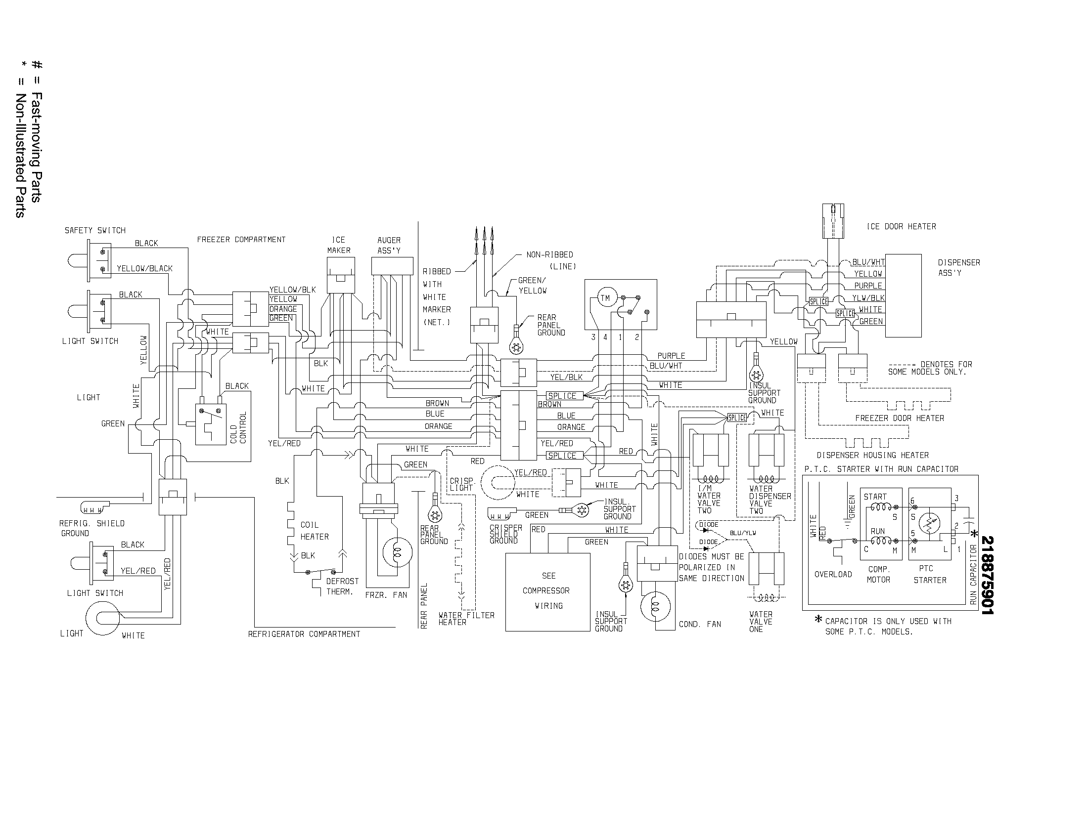 Frigidaire FRS26ZNHB2 wiring schematic diagram