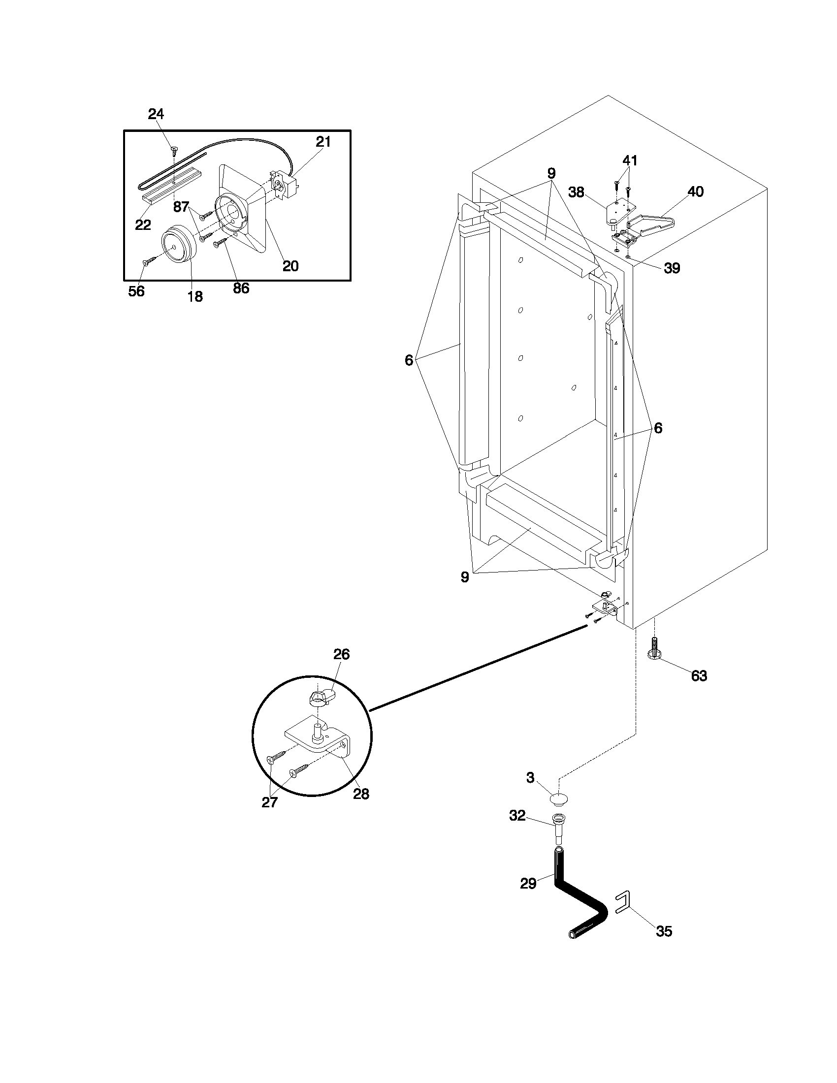 Universal/Multiflex (Frigidaire) CFU12M2HW2 cabinet diagram