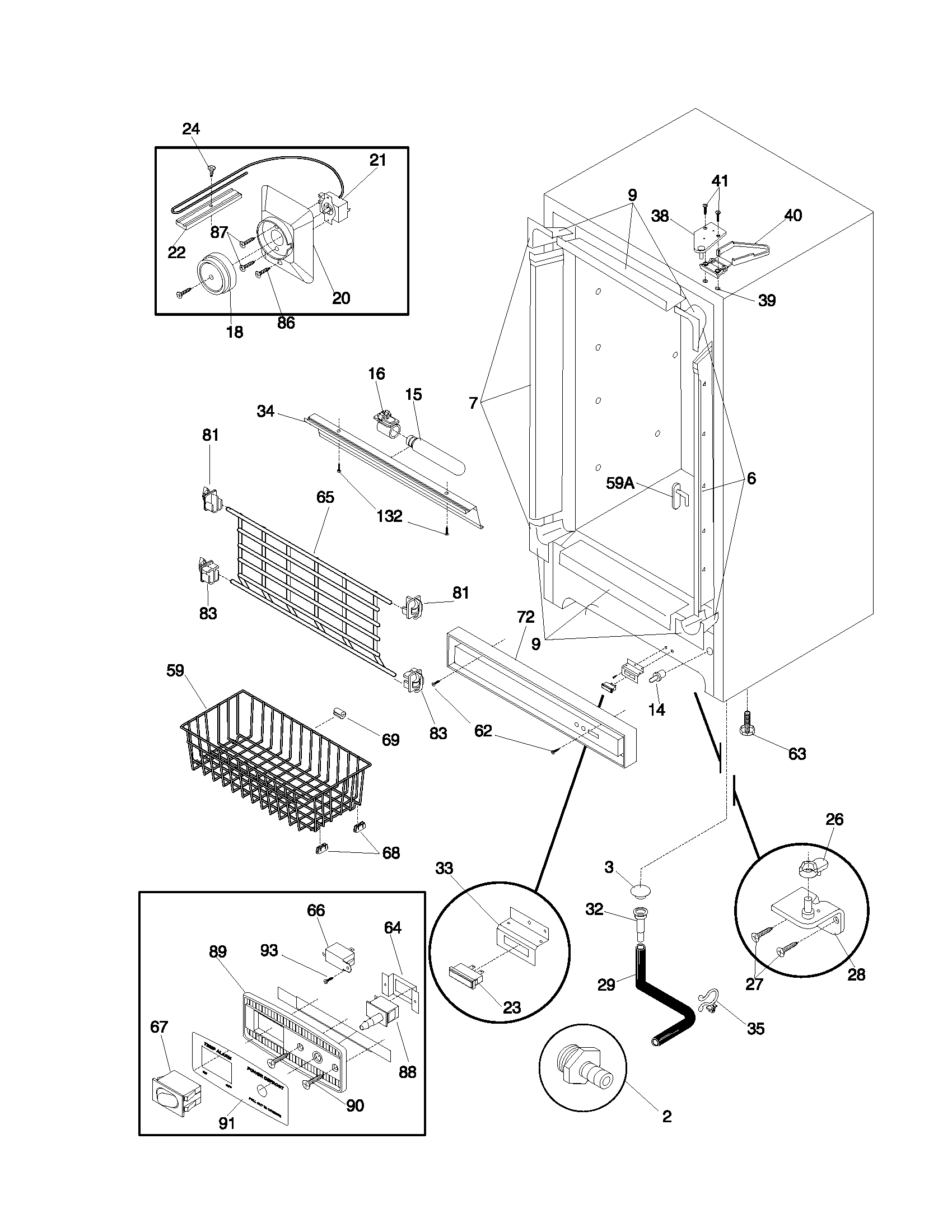Frigidaire FFU17D7HW3 cabinet diagram