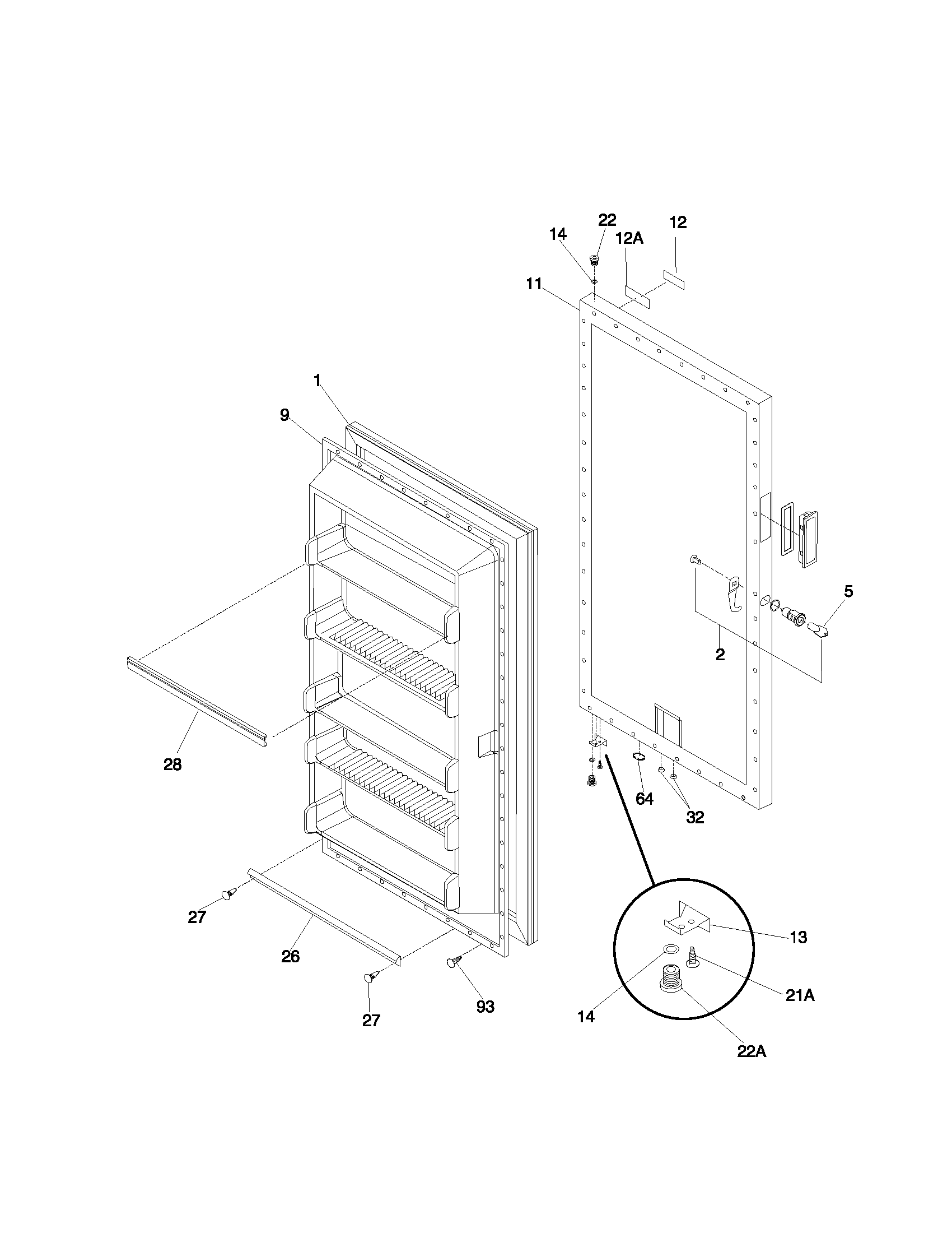 Gibson GFU14F3HW4 door diagram