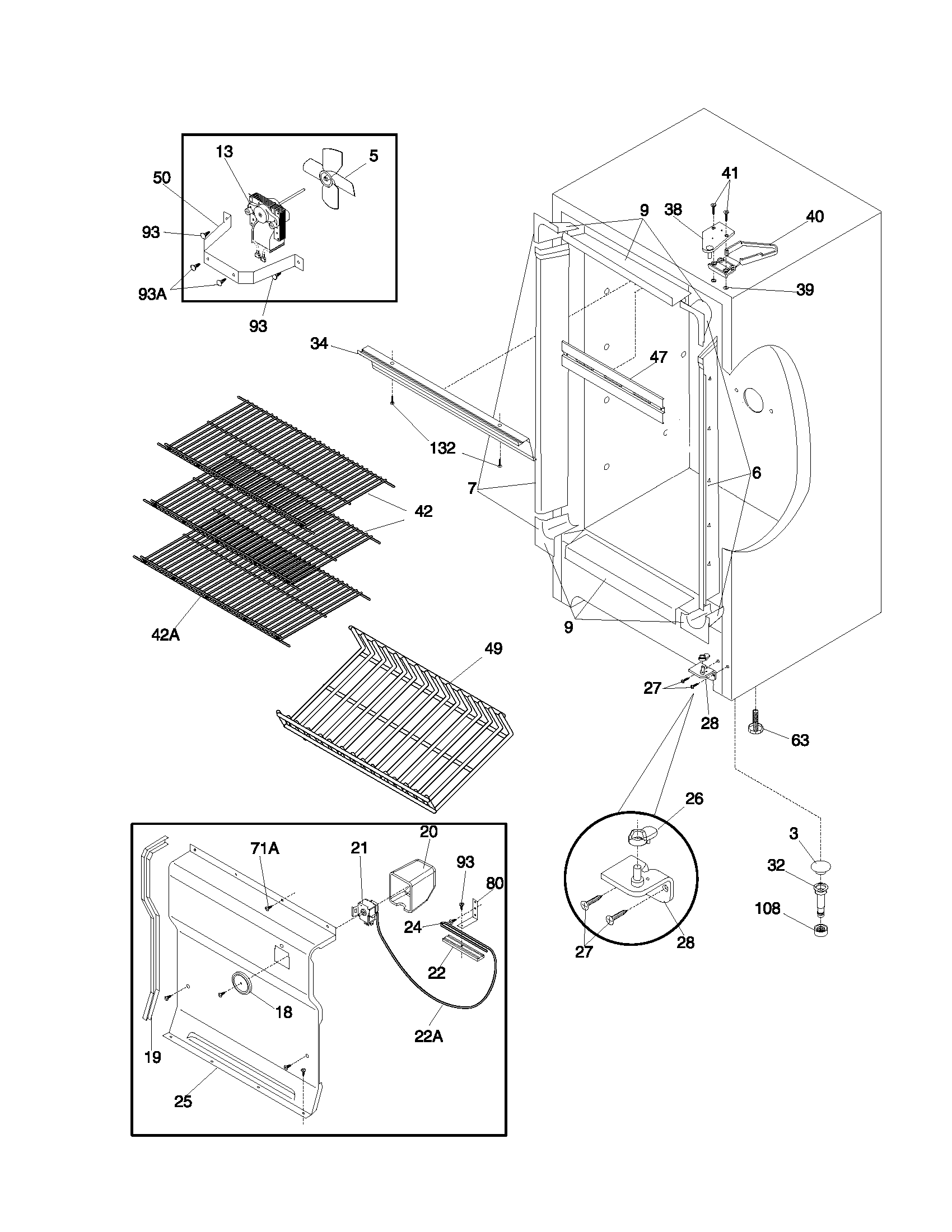 Gibson GFU14F3HW4 cabinet diagram