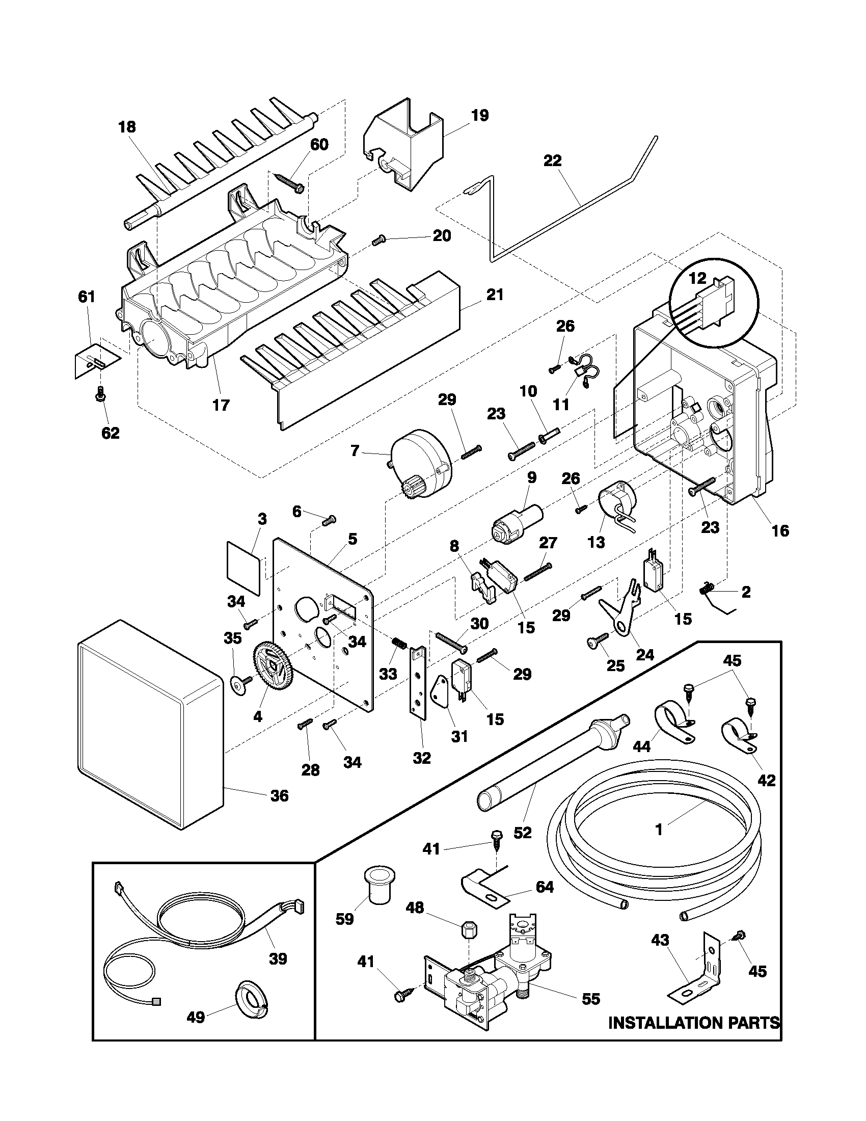 Frigidaire FRT21IQRJZ1 icemaker diagram