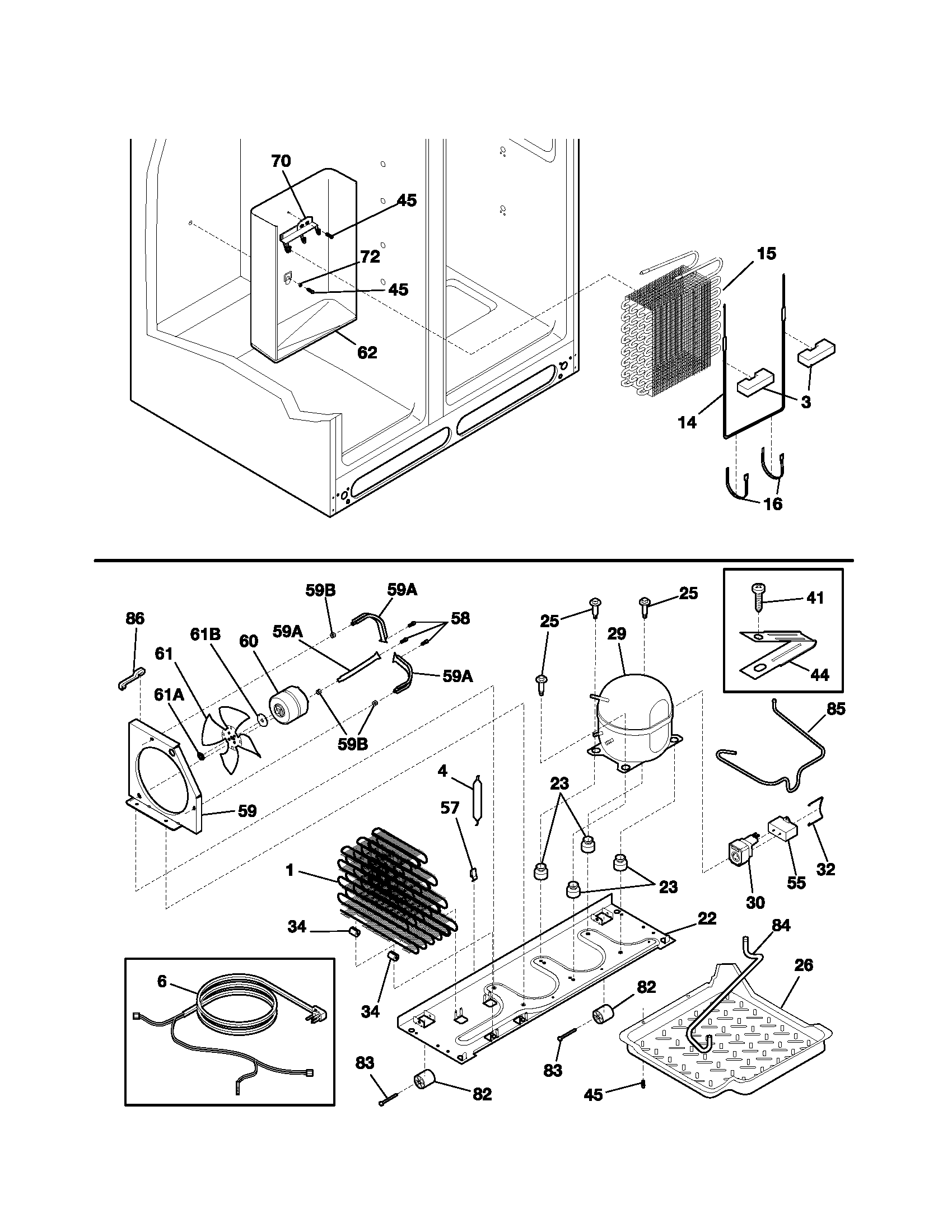 Frigidaire FRS23X5AW0 system diagram