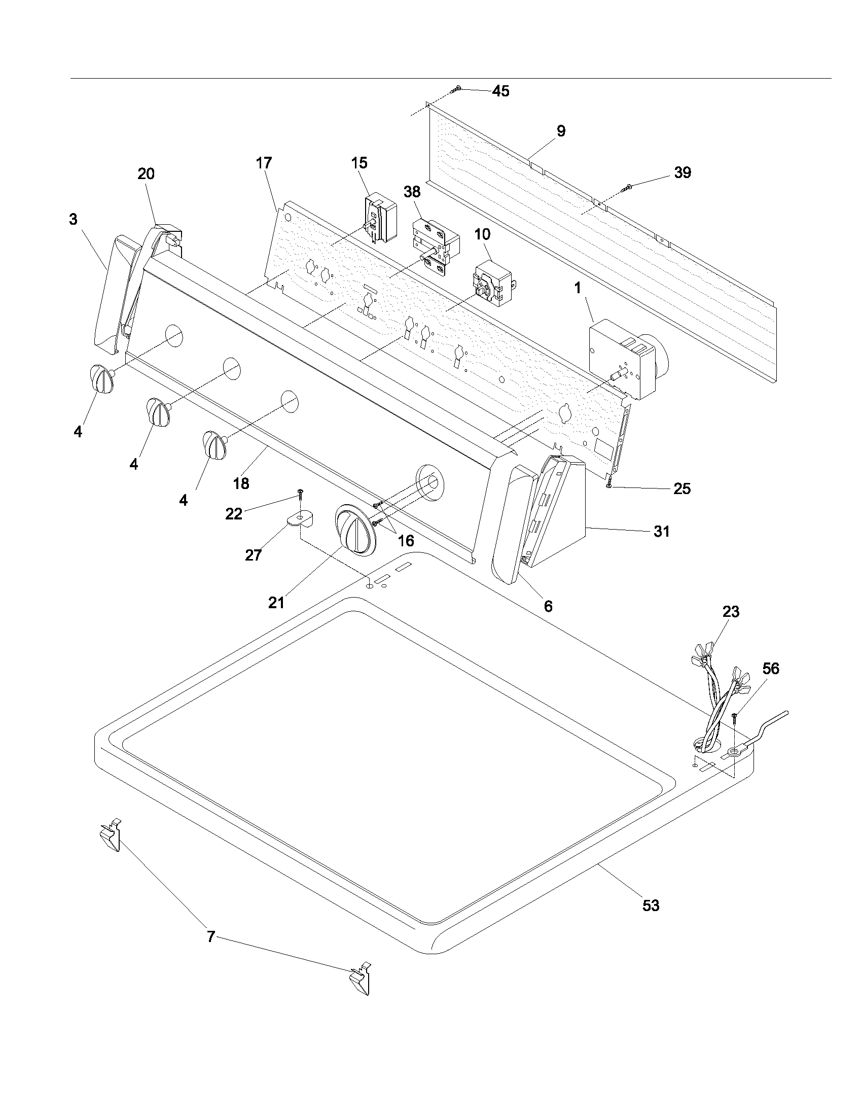 Frigidaire FDGS69RHW0 control panel diagram