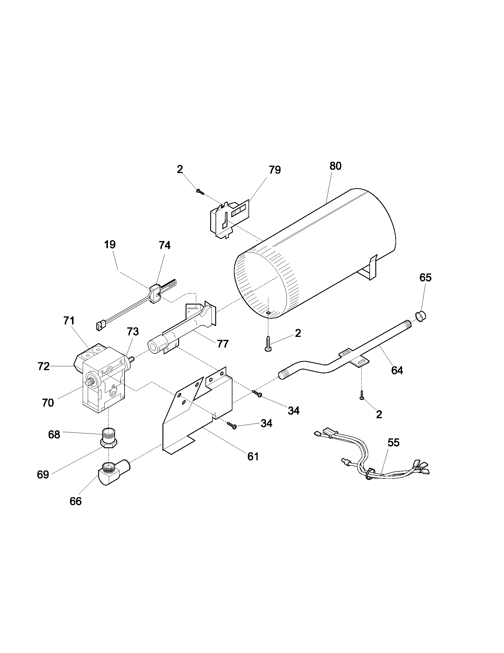 Frigidaire FDGS69RHW0 burner,valve diagram