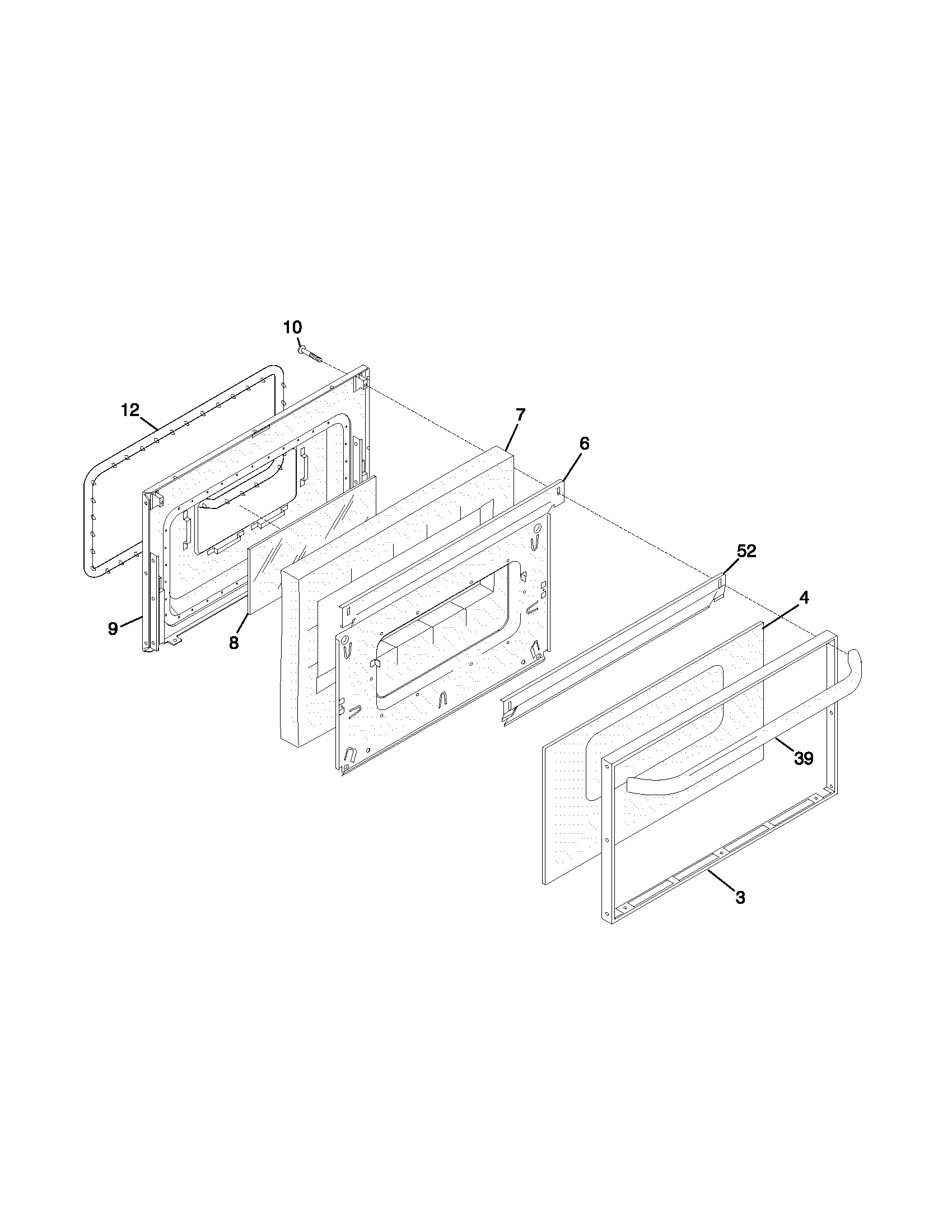 Tappan TGF324BHWD door diagram