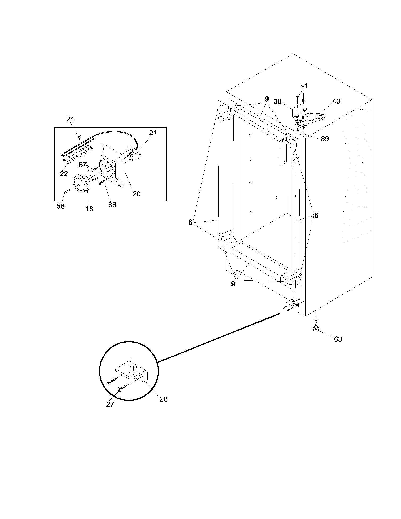 Universal/Multiflex (Frigidaire) MFU12M0GW2 cabinet diagram