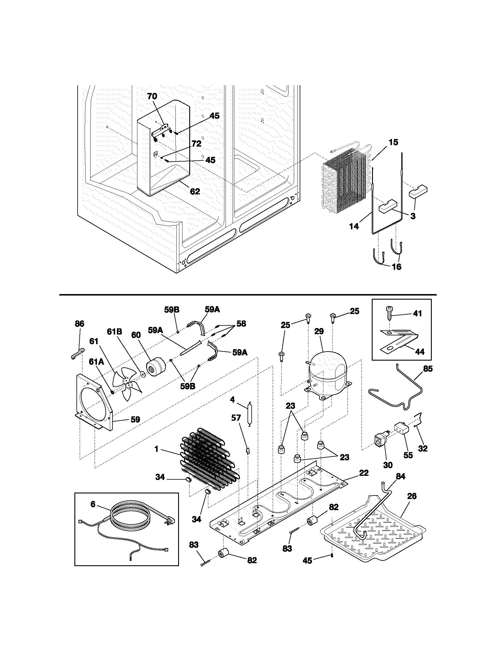 Frigidaire FRS23R4AW0 system diagram