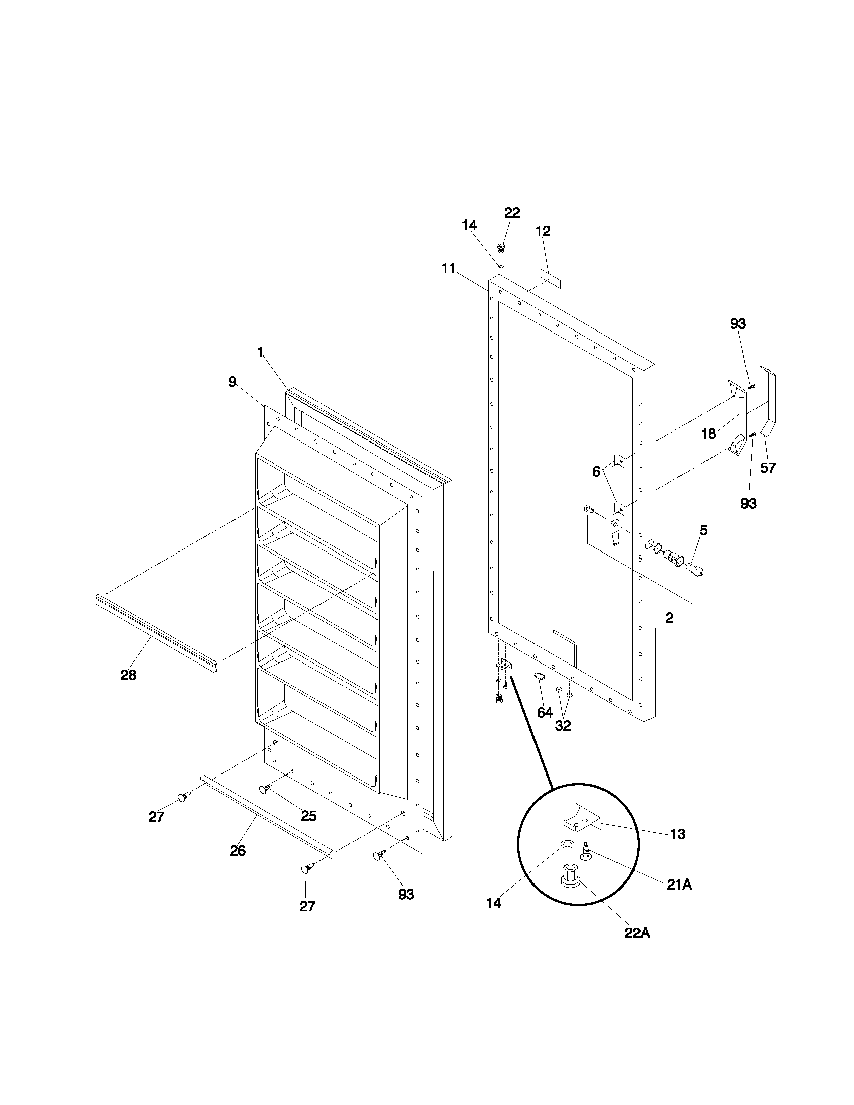 Gibson GFU17F7GW5 door diagram