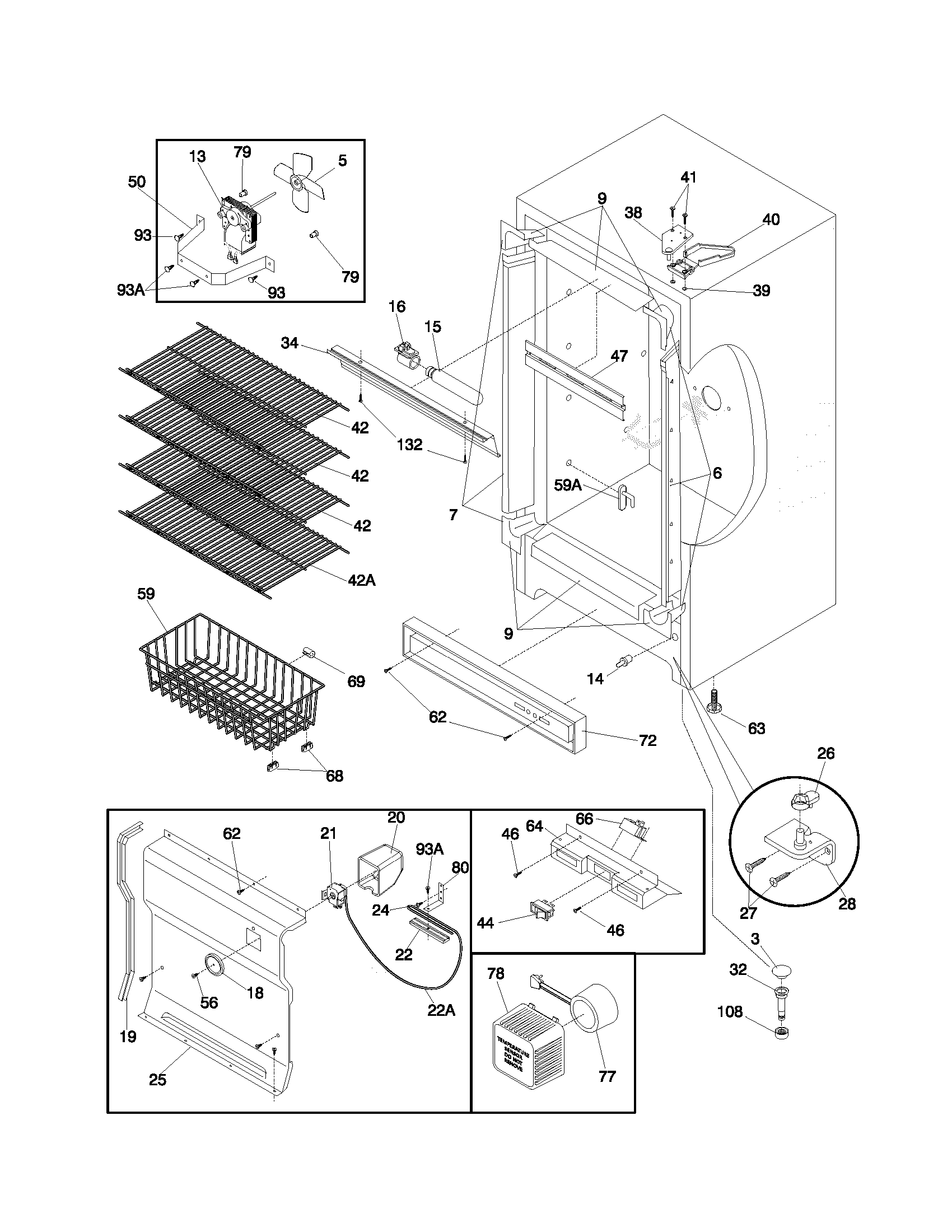 Gibson GFU17F7GW5 cabinet diagram