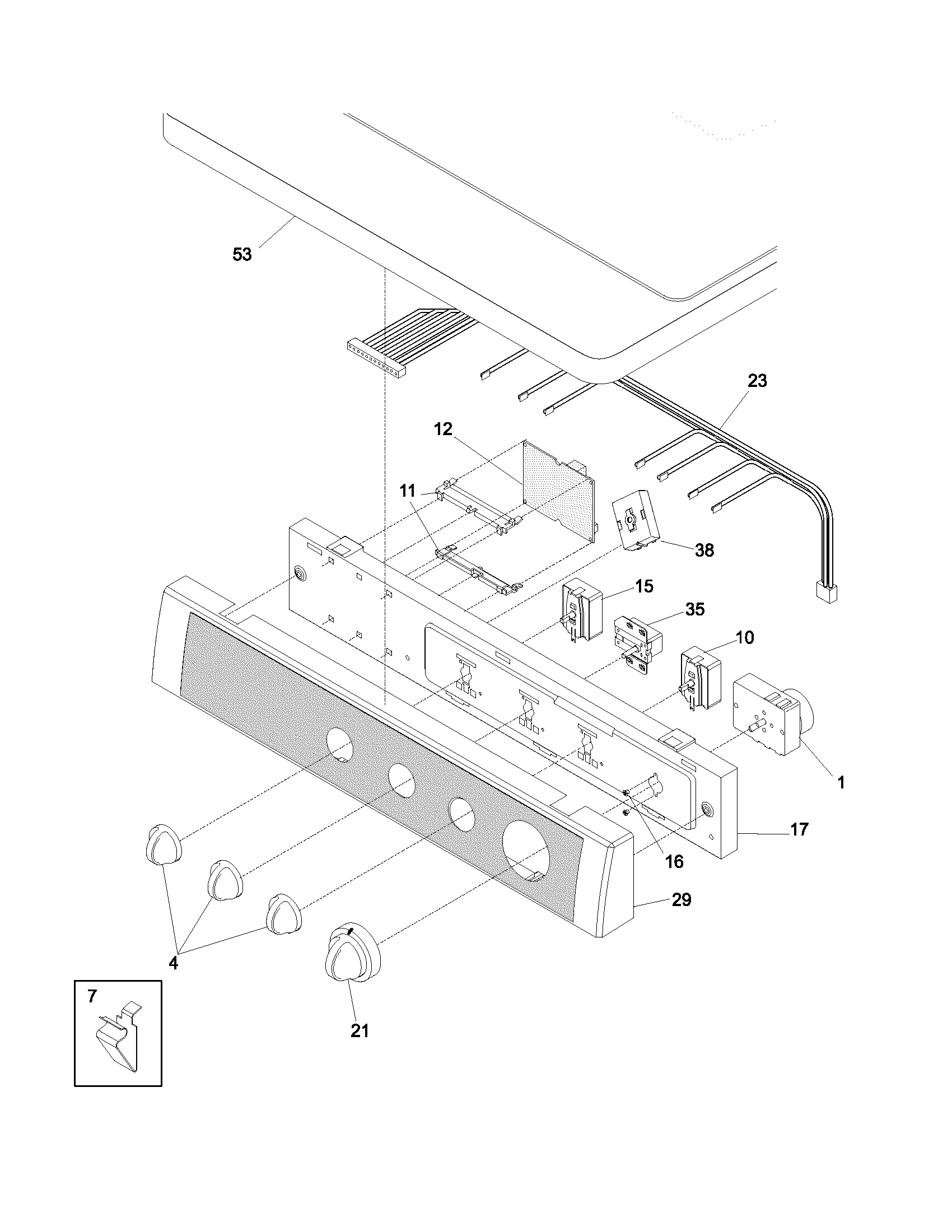 Frigidaire NGSE54TAS0 control panel diagram