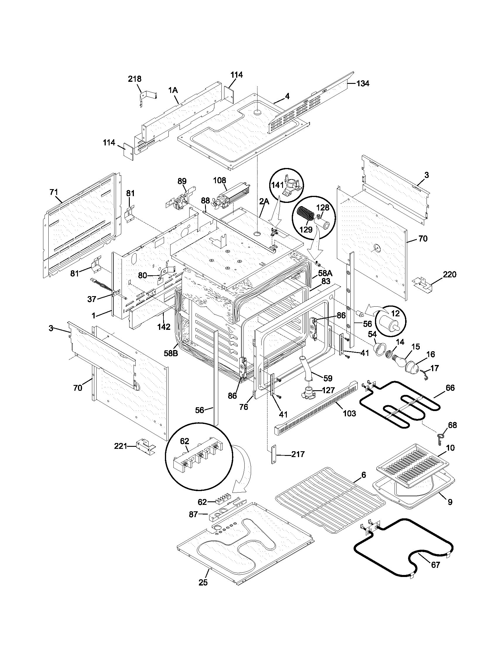 Frigidaire FED355CCBJ body diagram