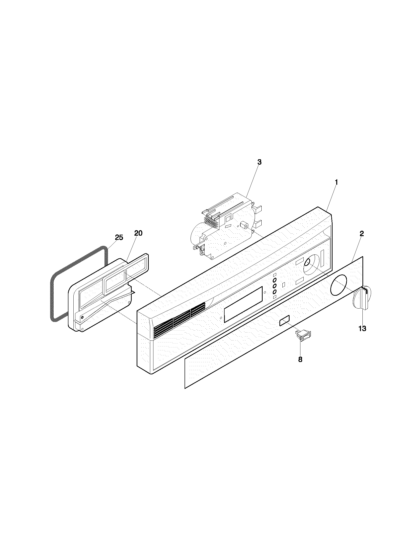 Frigidaire FDB125RHU0 control panel diagram