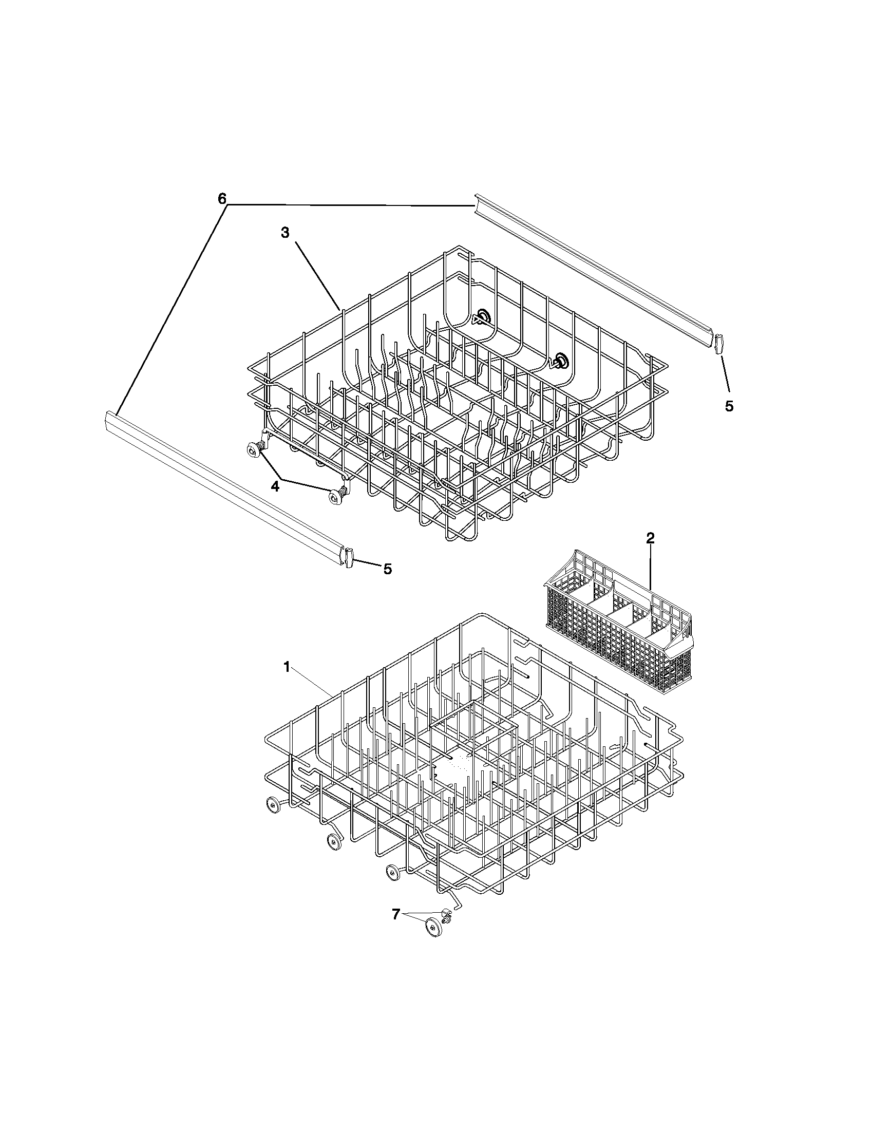 Frigidaire FDB125RHU0 racks diagram
