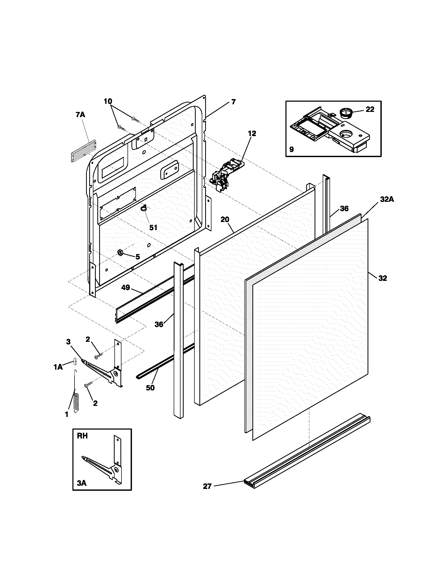 Frigidaire FDB635RFS5 door diagram