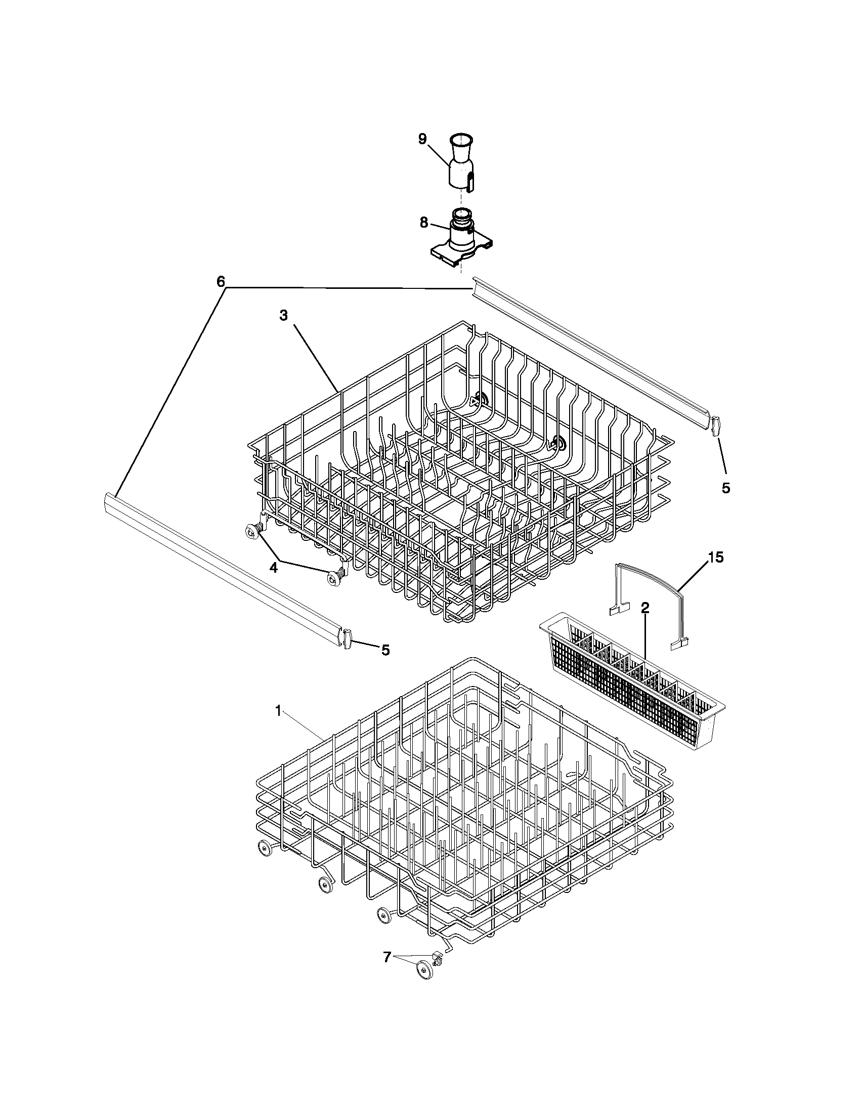 Frigidaire GLDB653JB2 racks diagram