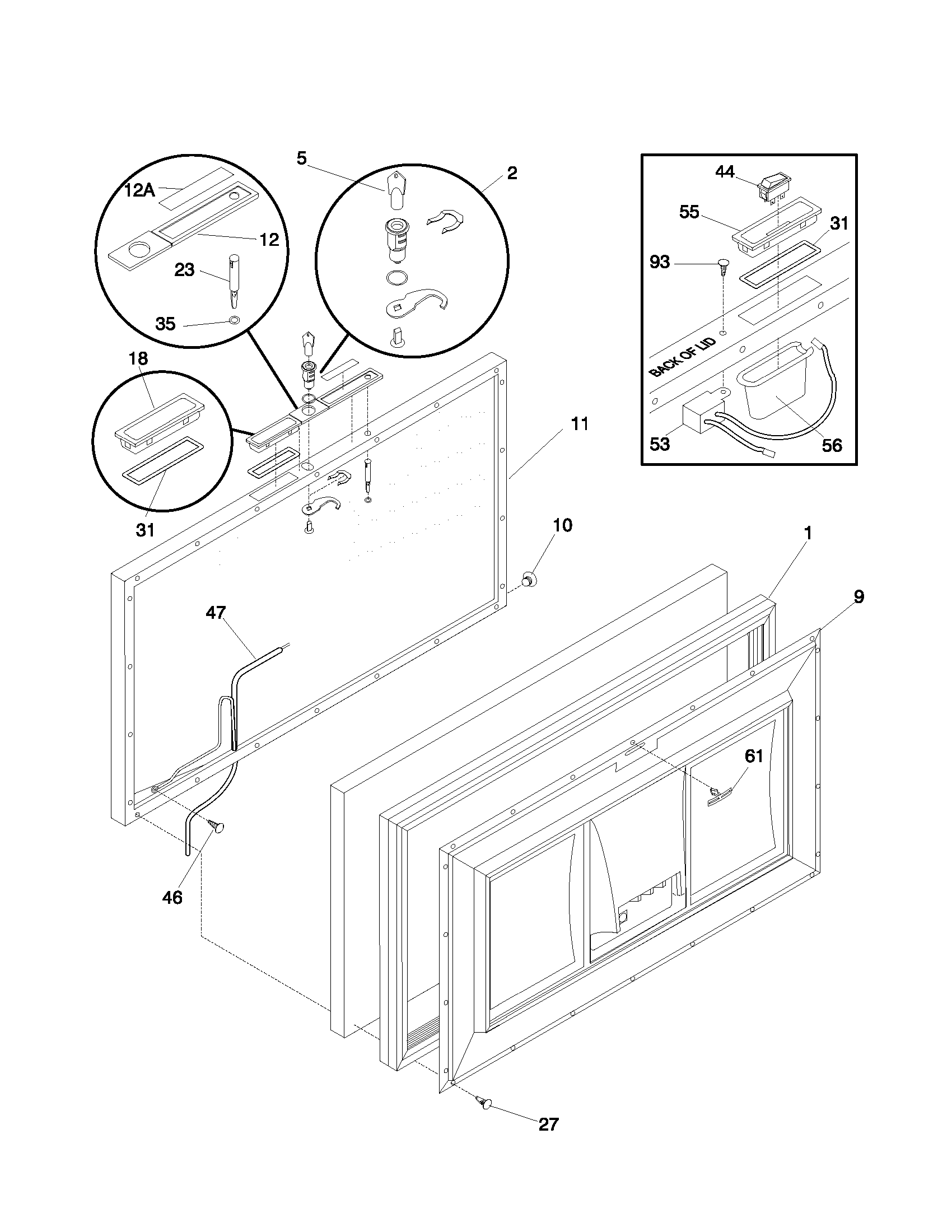 Frigidaire FFC07M5CW4 door diagram