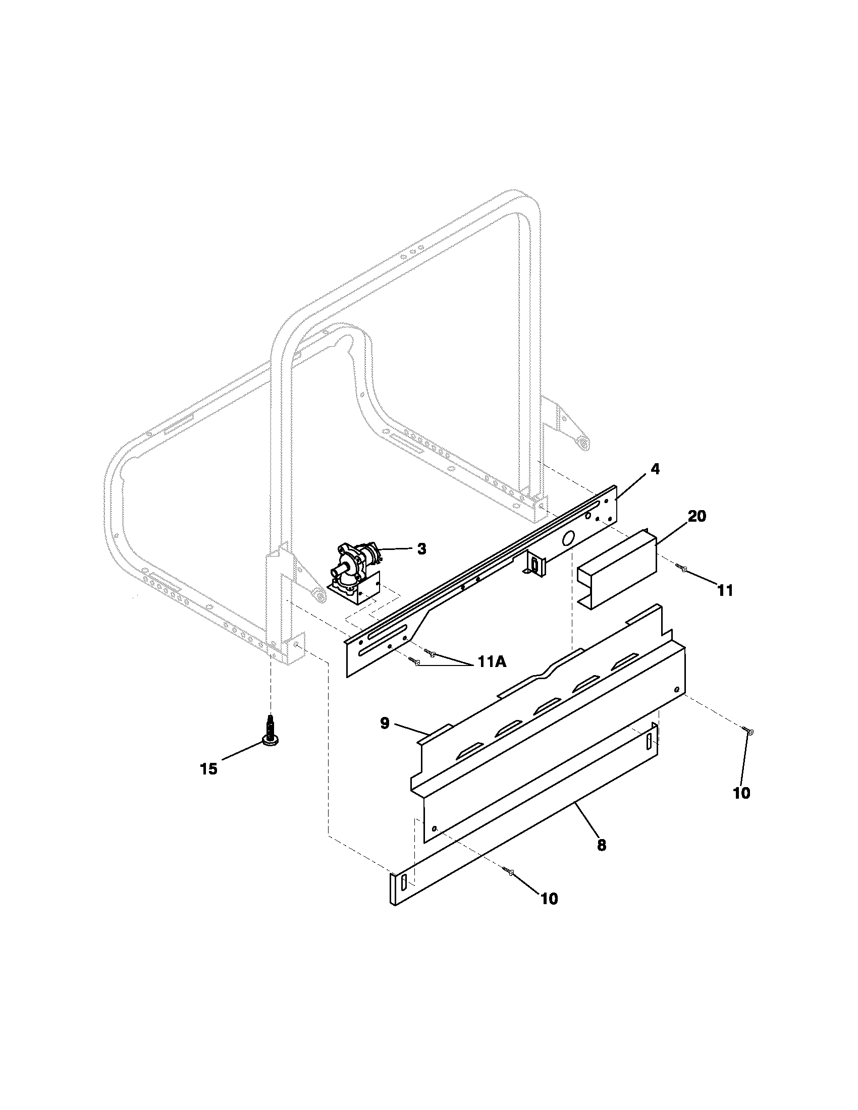 Frigidaire GLDB958JT1 frame diagram