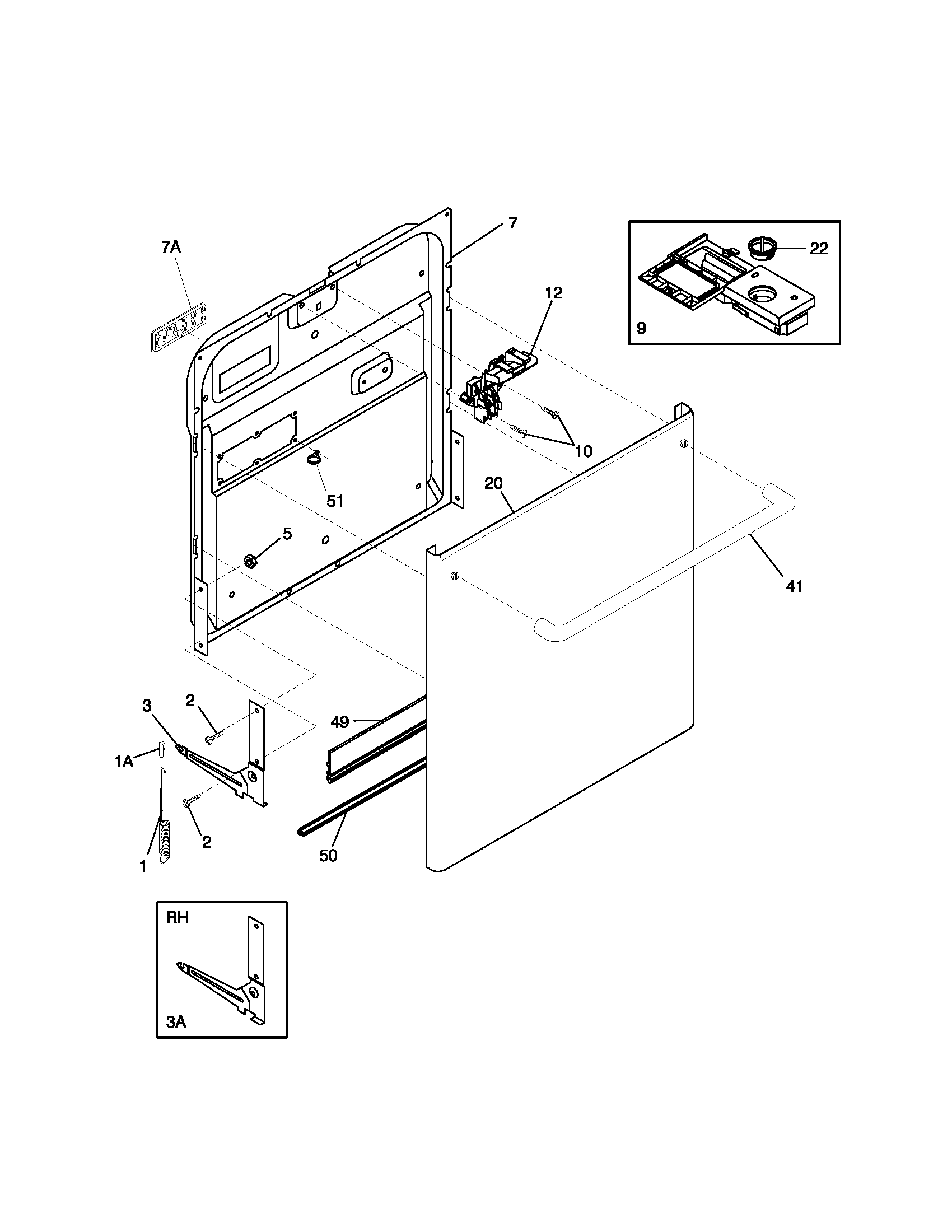 Frigidaire GPDB698JC1 door diagram