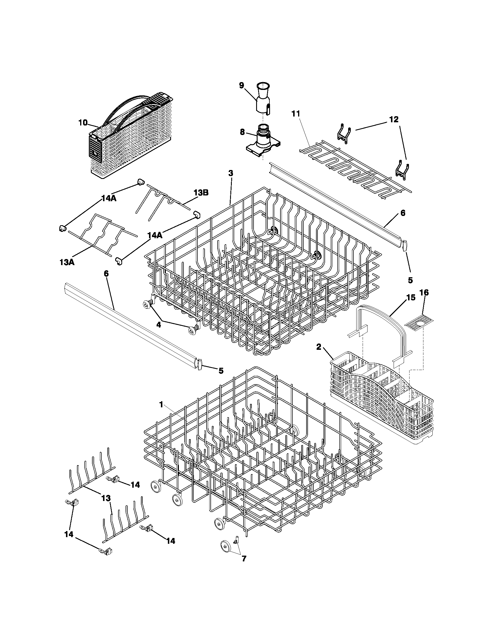 Frigidaire GPDB698JC1 racks diagram