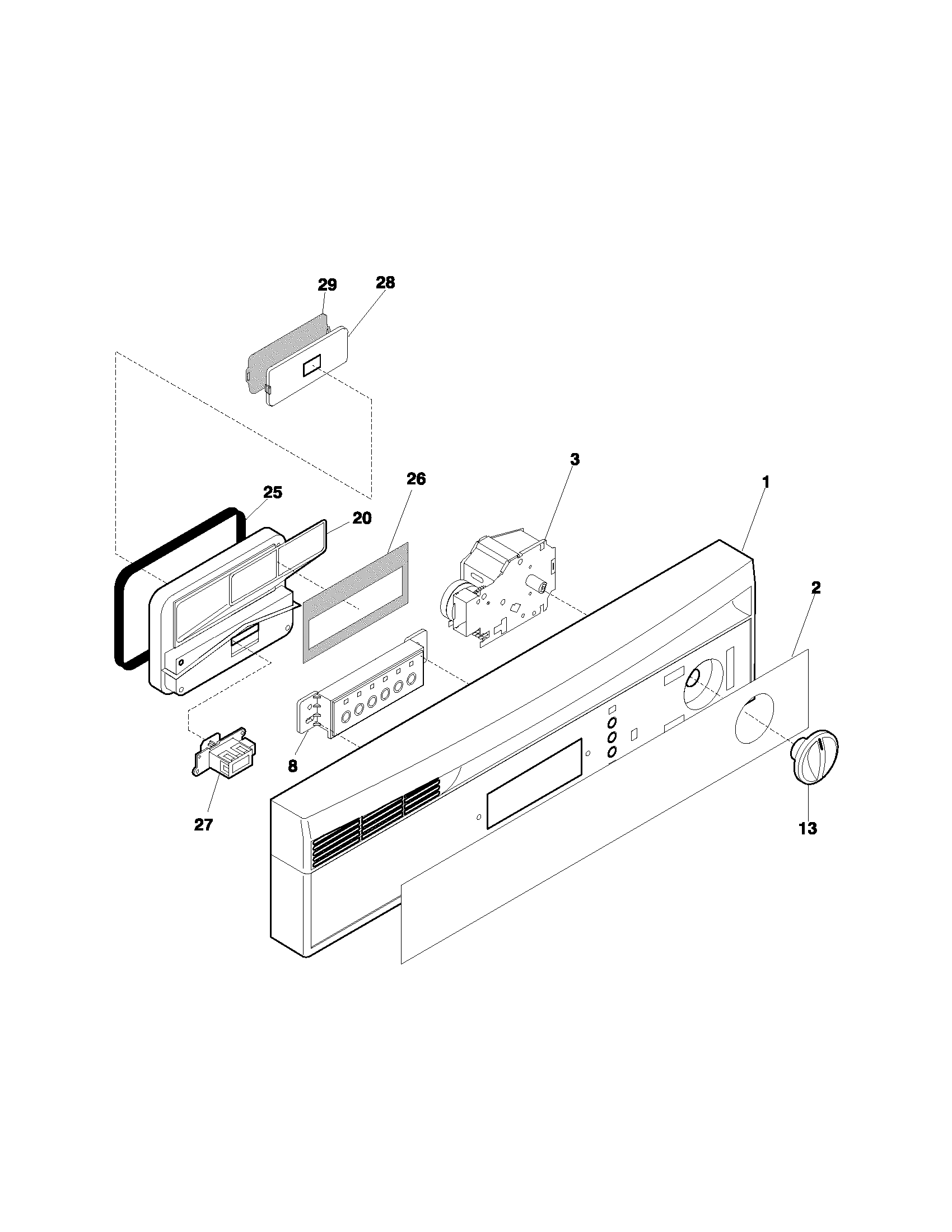 Frigidaire FDB641RJB1 control panel diagram