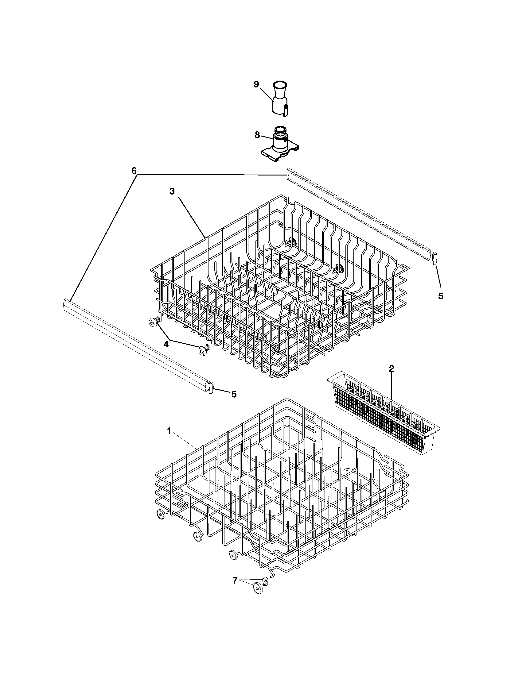Frigidaire FDB641RJB1 racks diagram