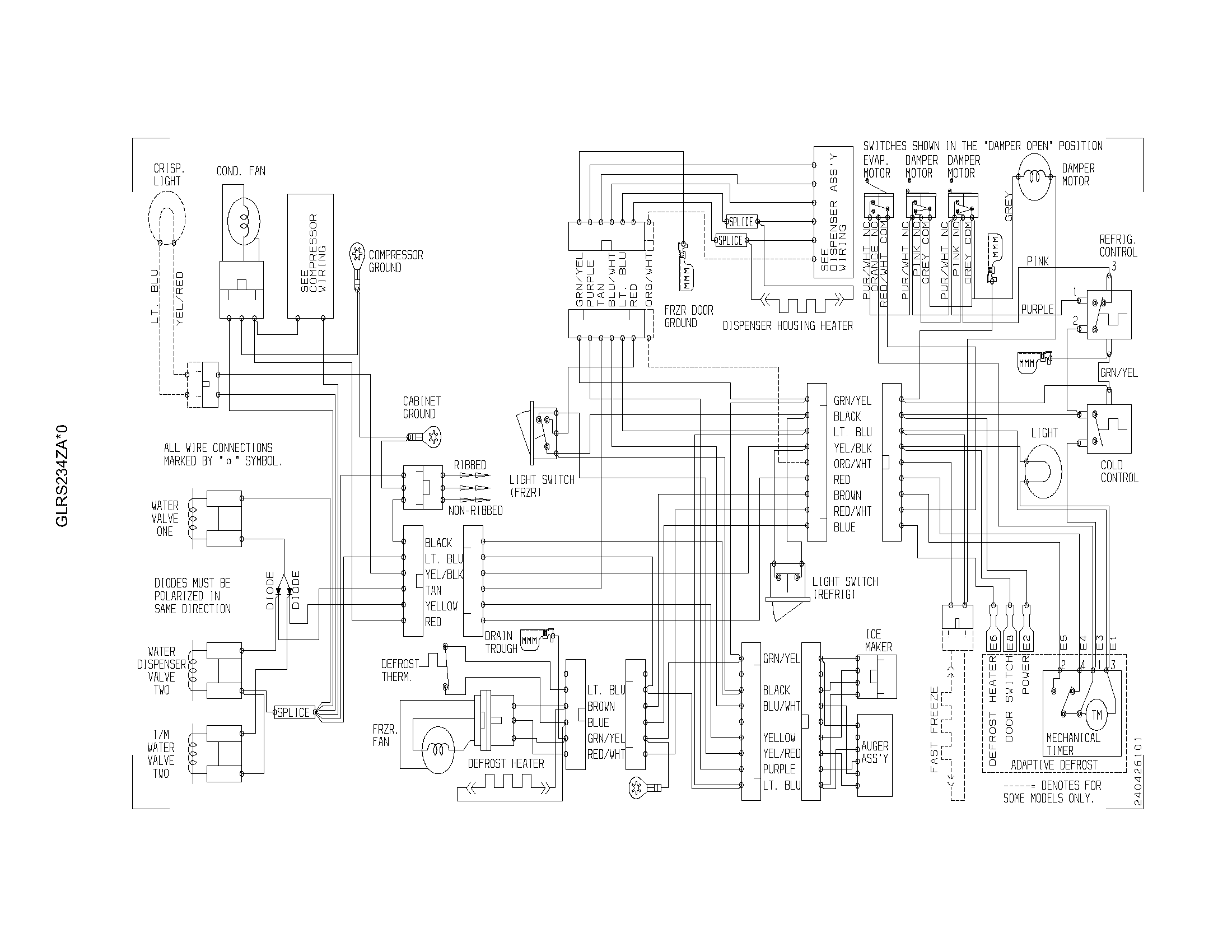 Frigidaire GLRS234ZAW0 wiring diagram diagram