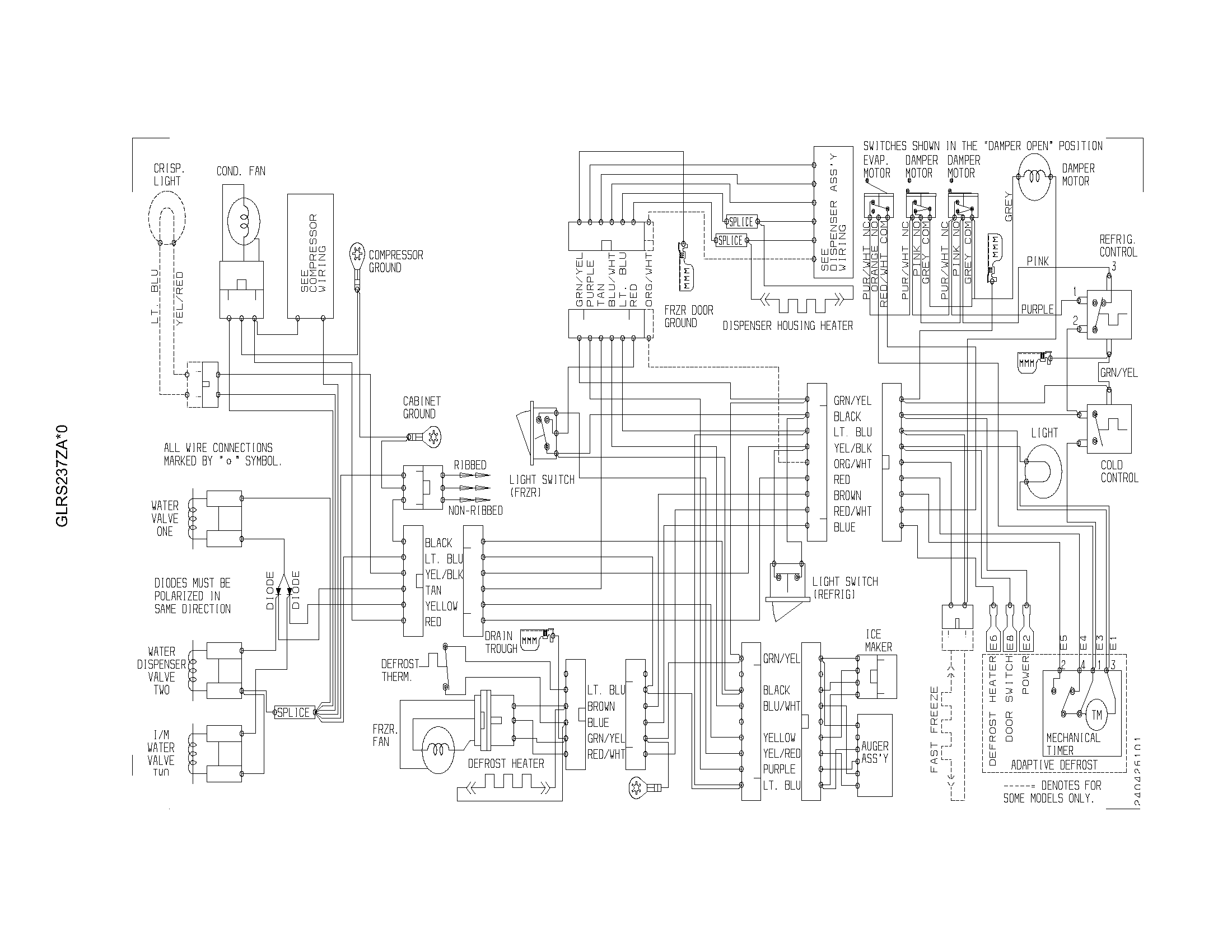 Frigidaire GLRS237ZAW0 wiring diagram diagram