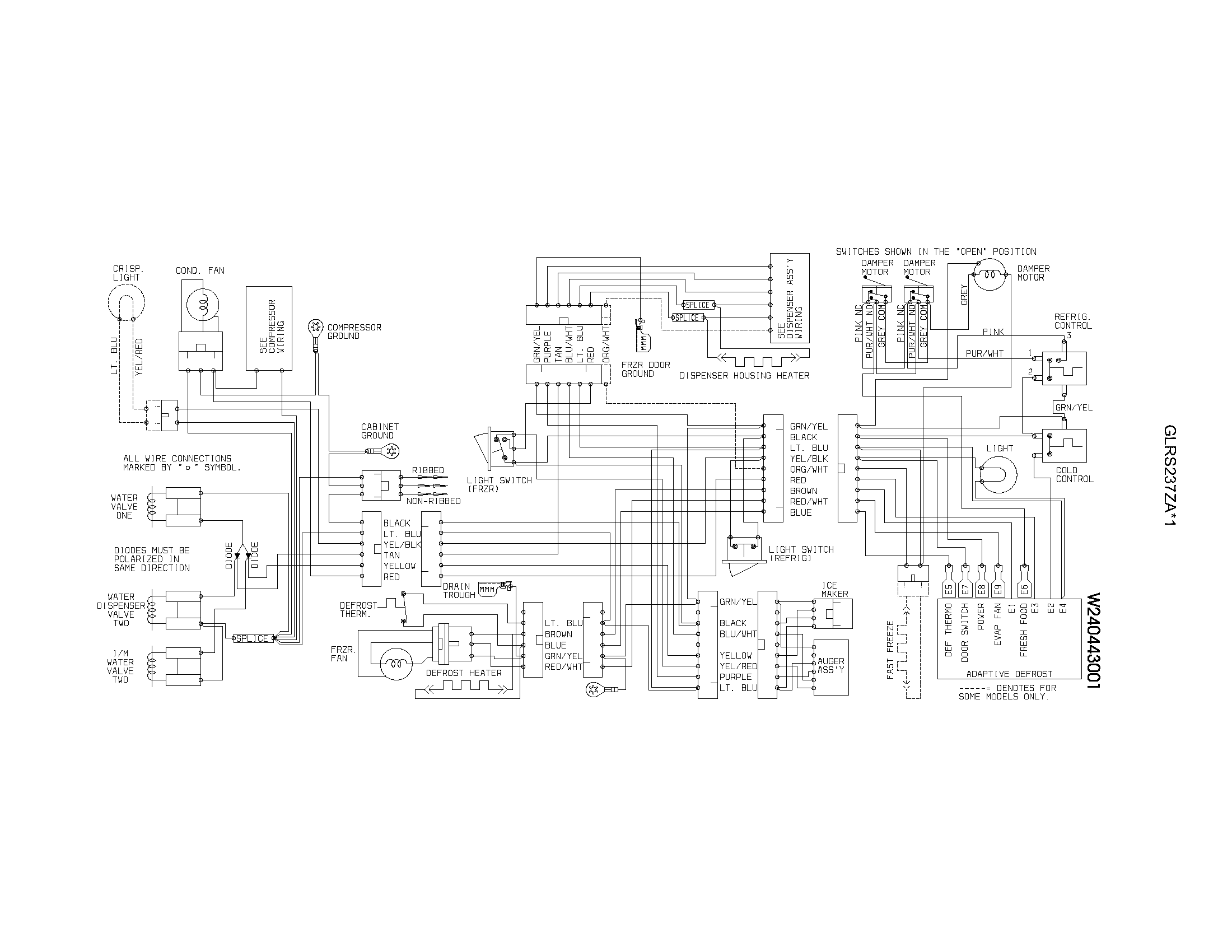 Frigidaire GLRS237ZAW0 wiring diagram diagram