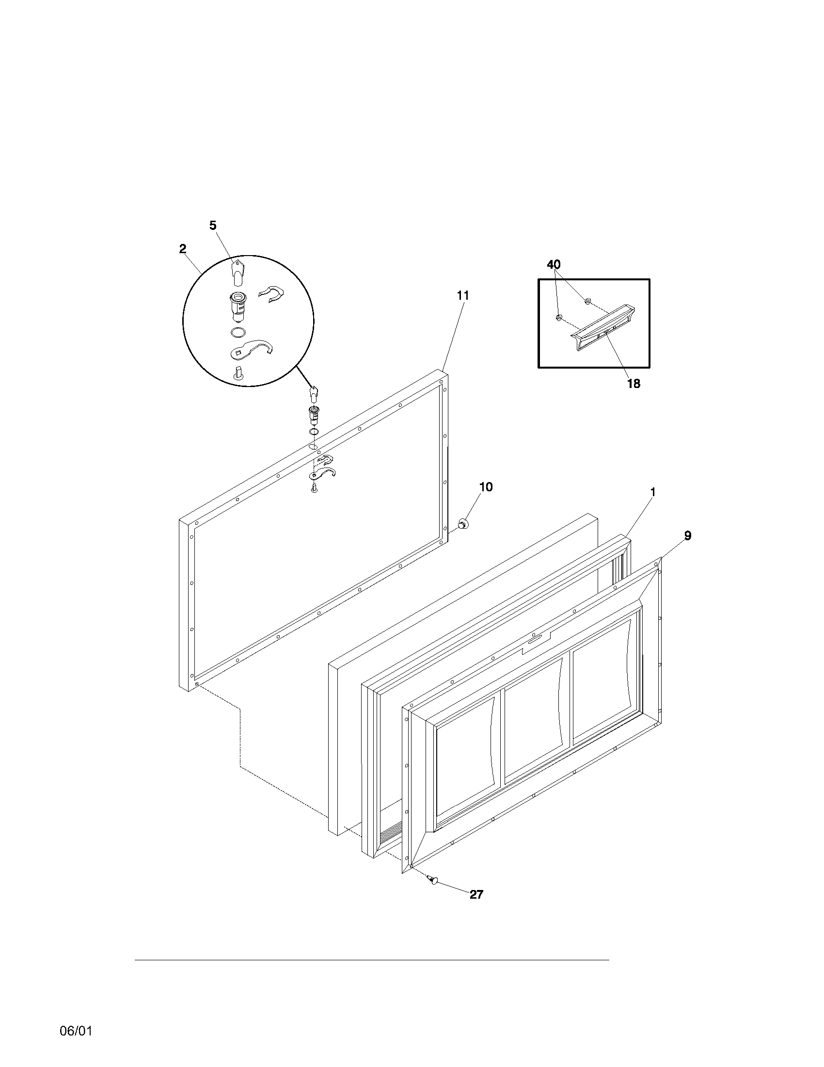 White-Westinghouse WFC09M3HW1 door diagram