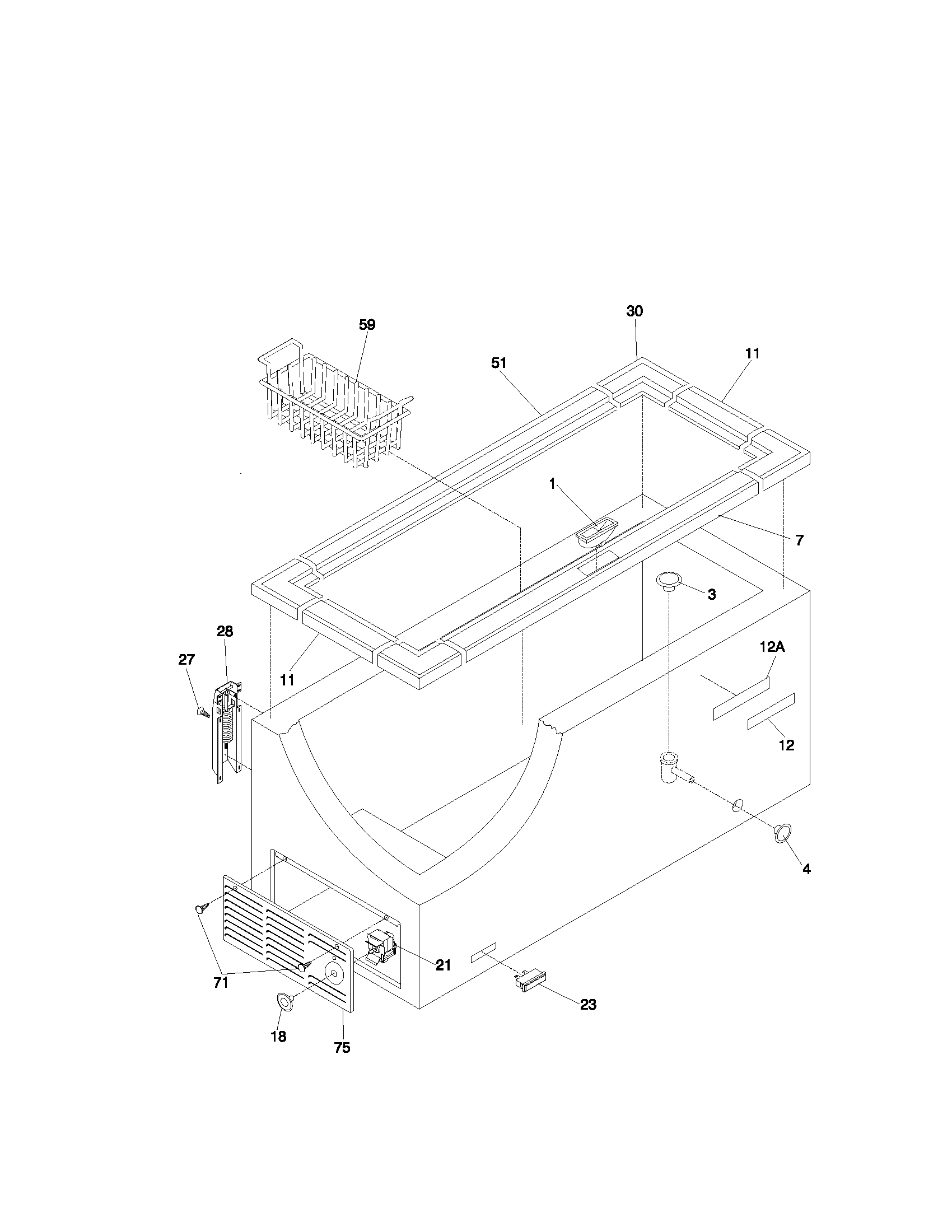 White-Westinghouse WFC09M3HW1 cabinet diagram