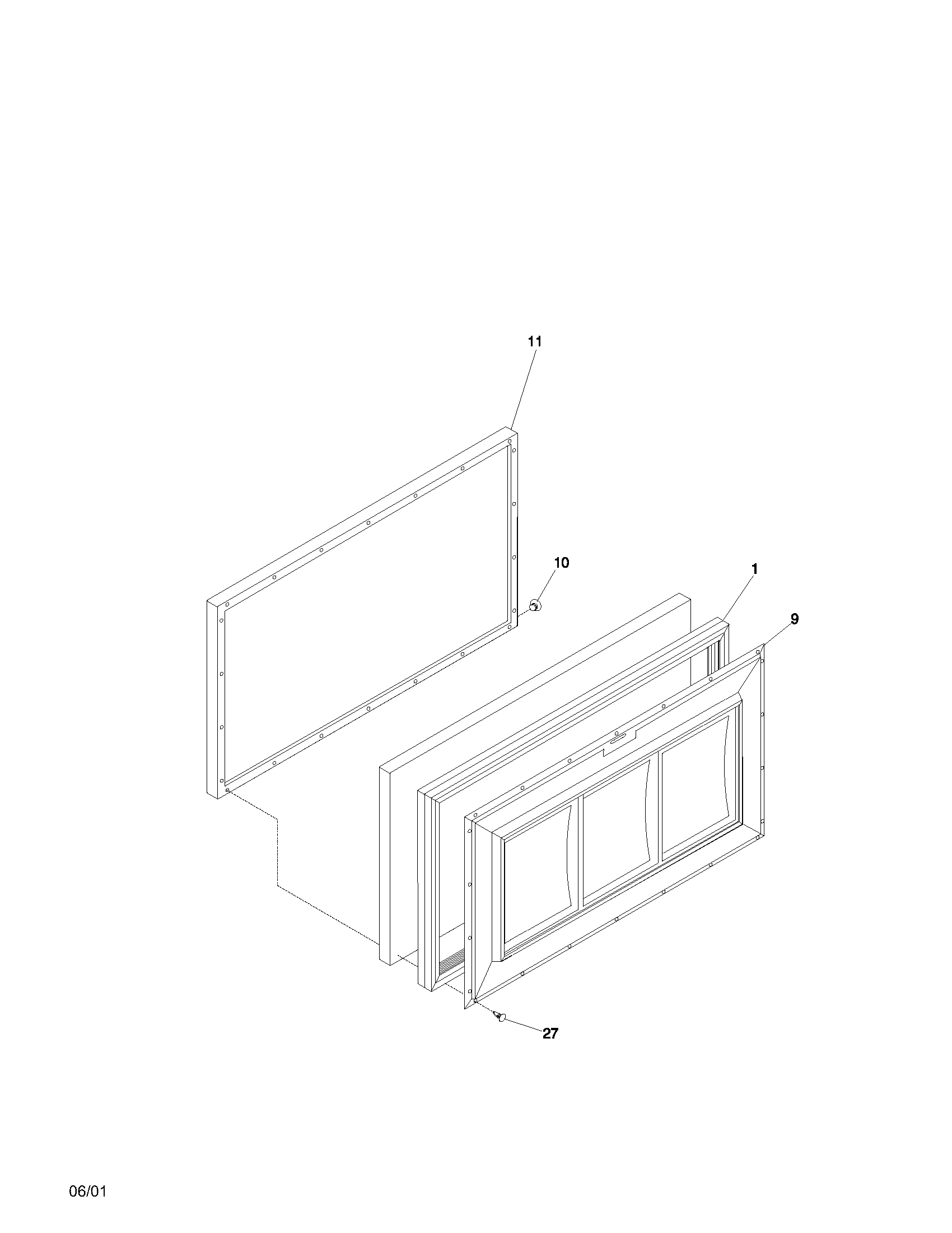 Frigidaire FFC05M0AW0 door diagram