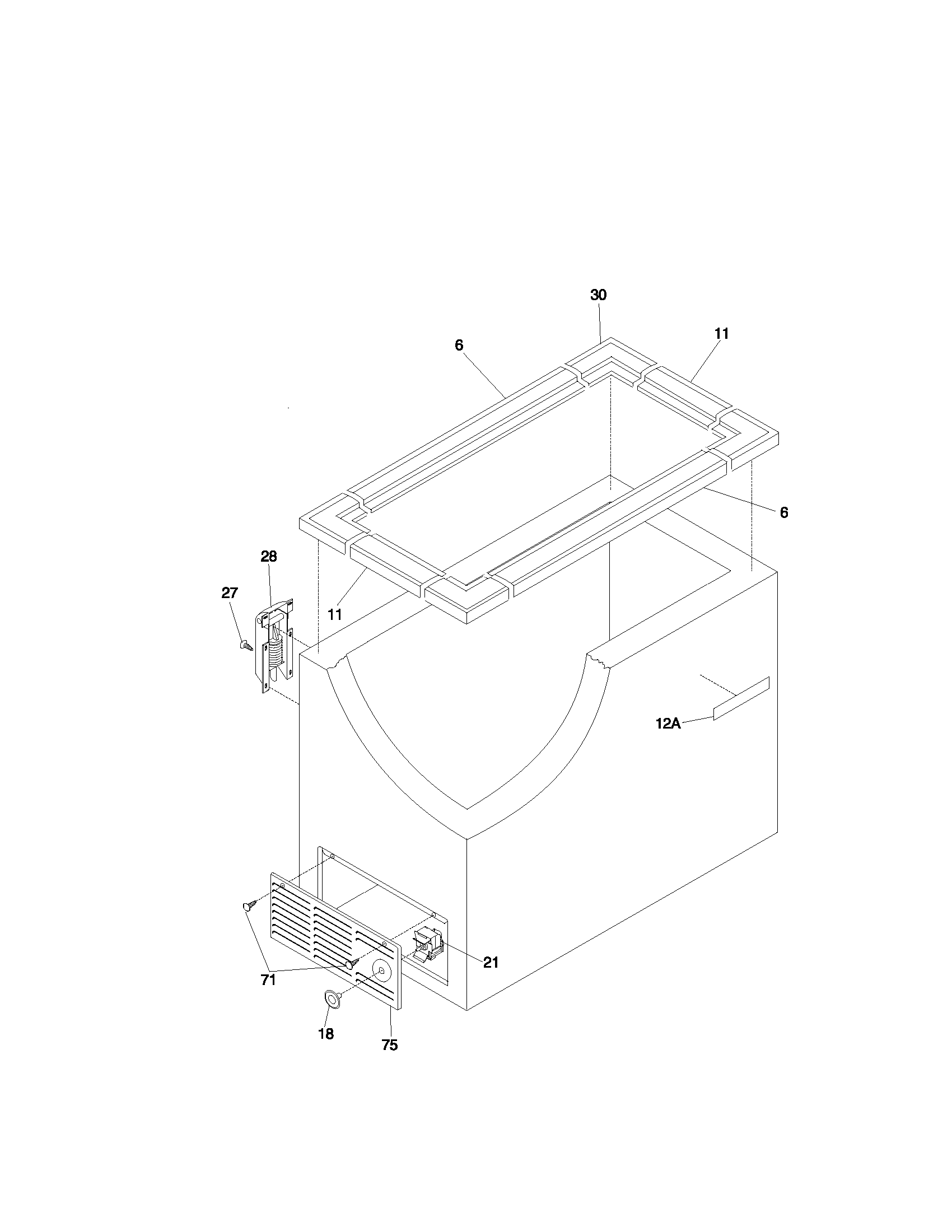 Frigidaire FFC05M0AW0 cabinet diagram
