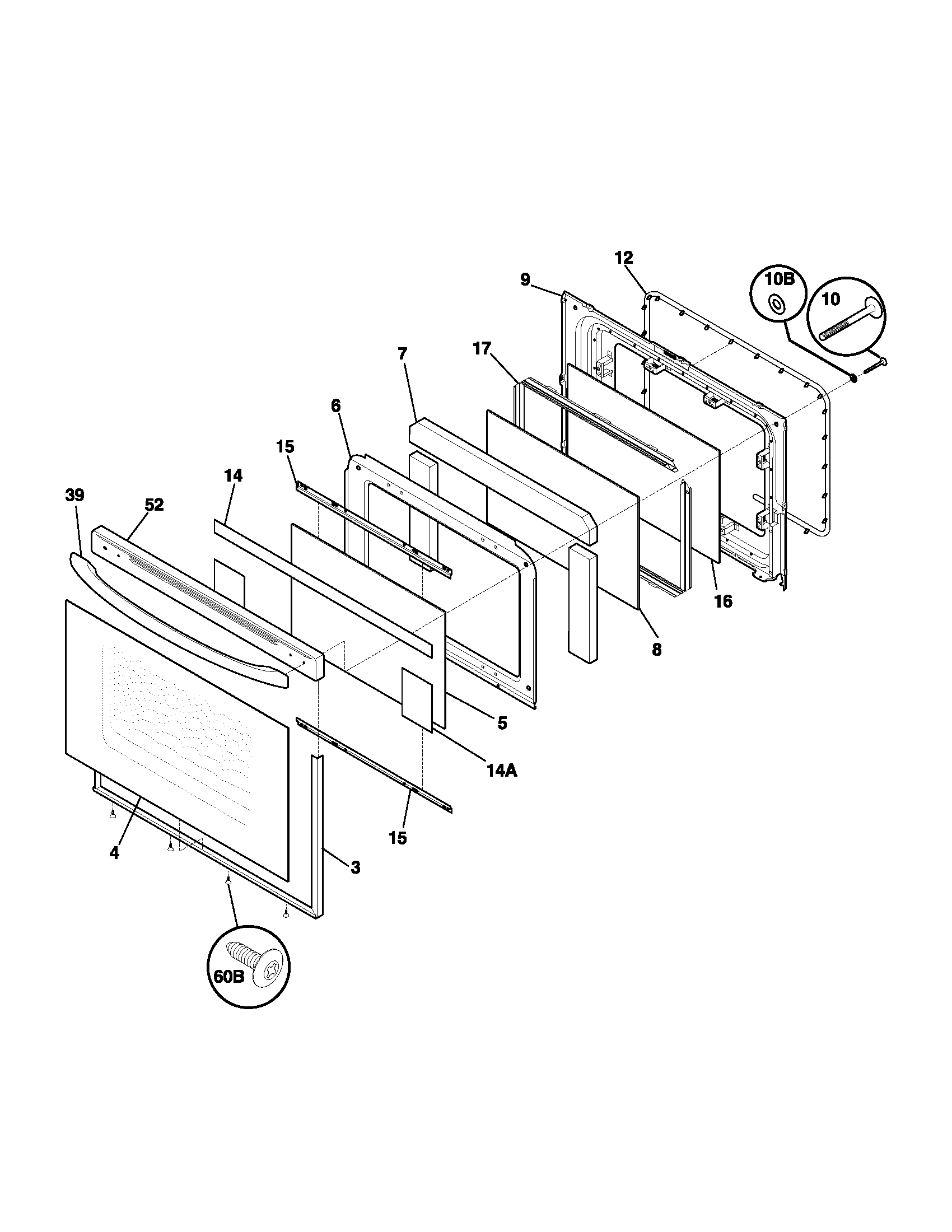 Frigidaire GLGF377ABA door diagram