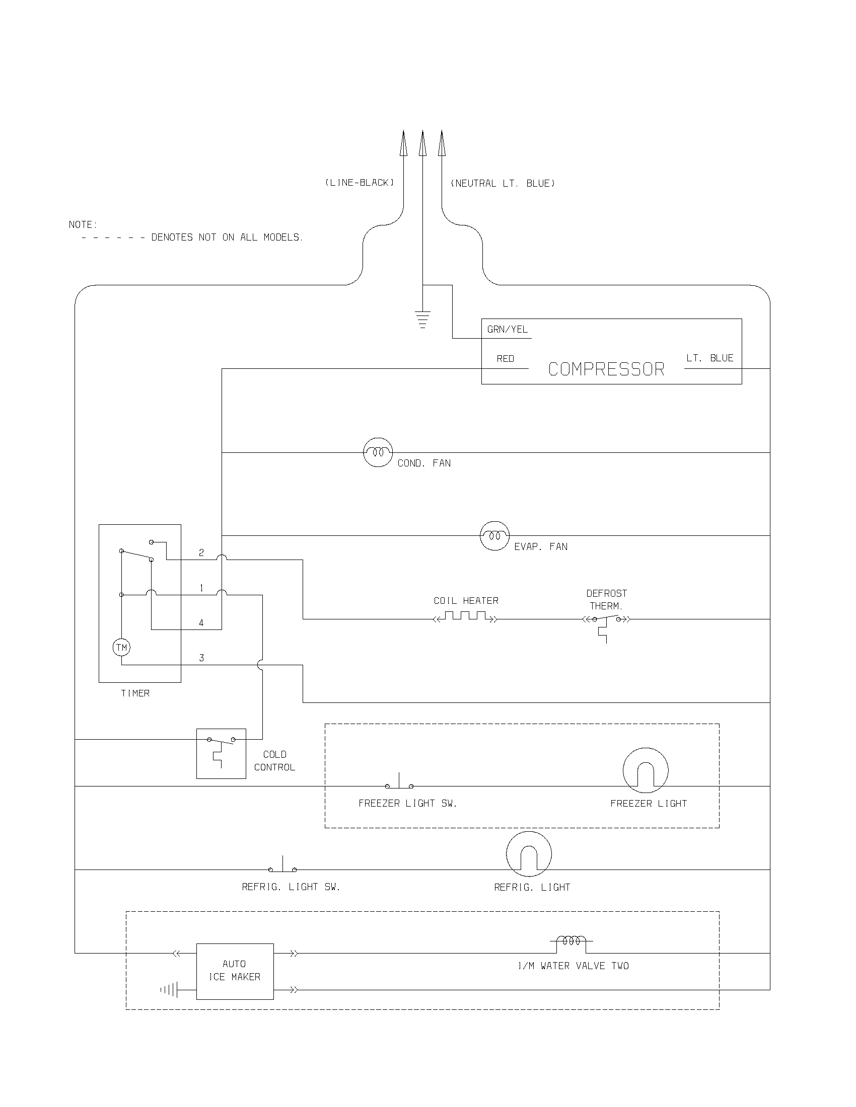 Frigidaire FRT18G3AQ0 wiring schematic diagram