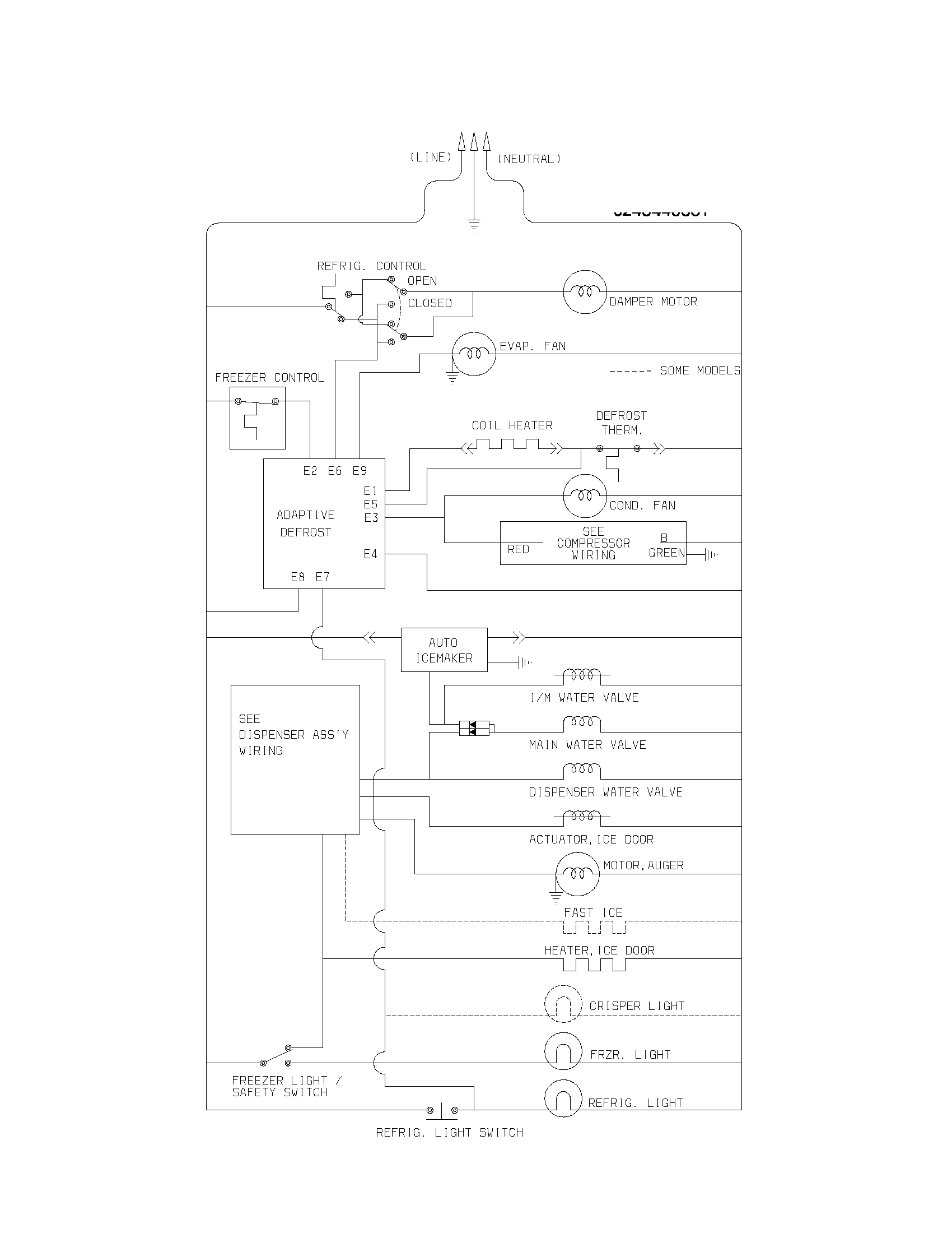 Frigidaire GLRS264ZAW1 wiring schematic diagram