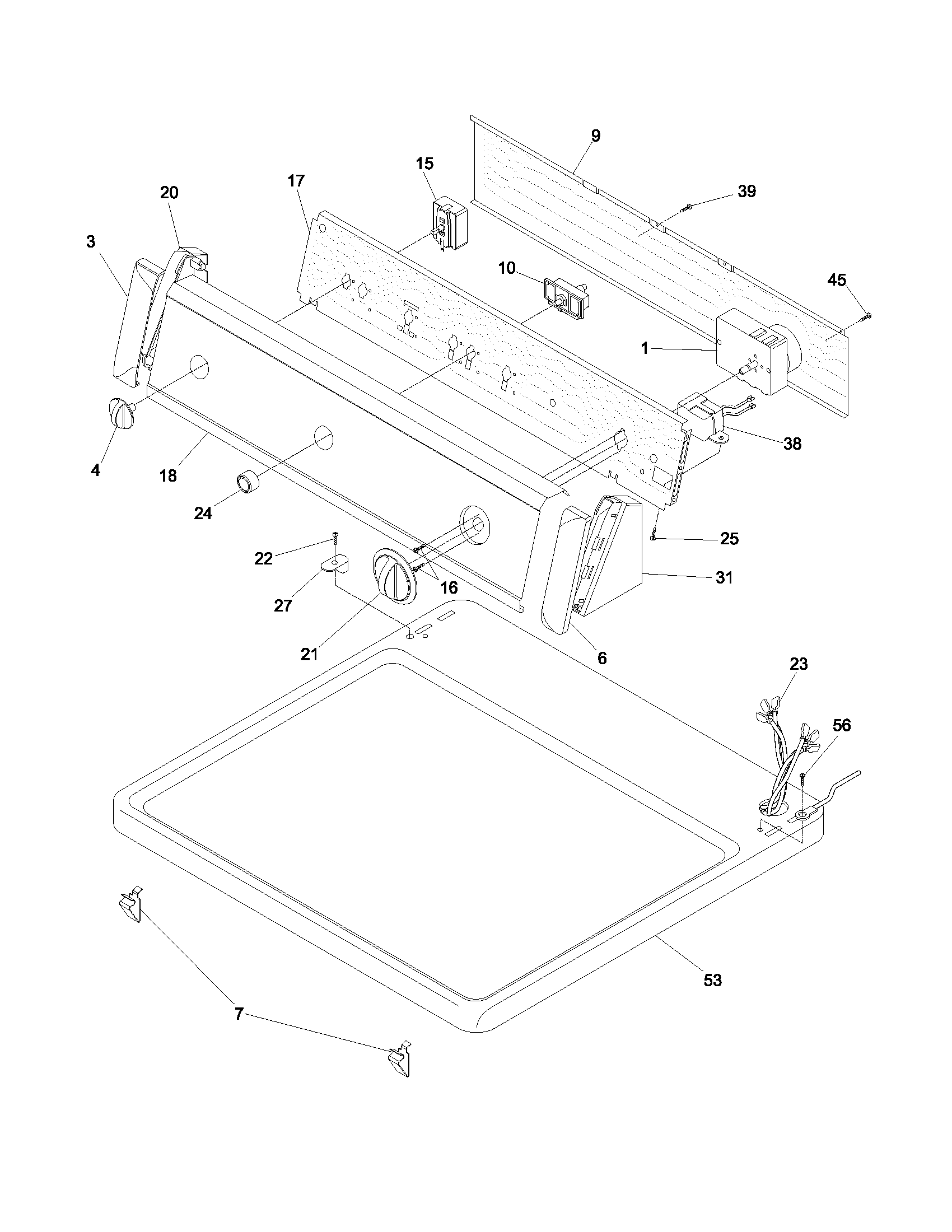 Frigidaire FGR221AS0 control panel diagram