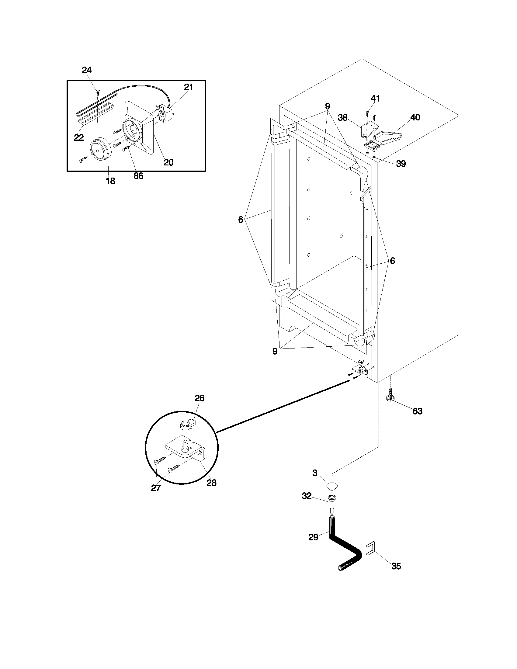 Frigidaire MFU14M2GW4 cabinet diagram