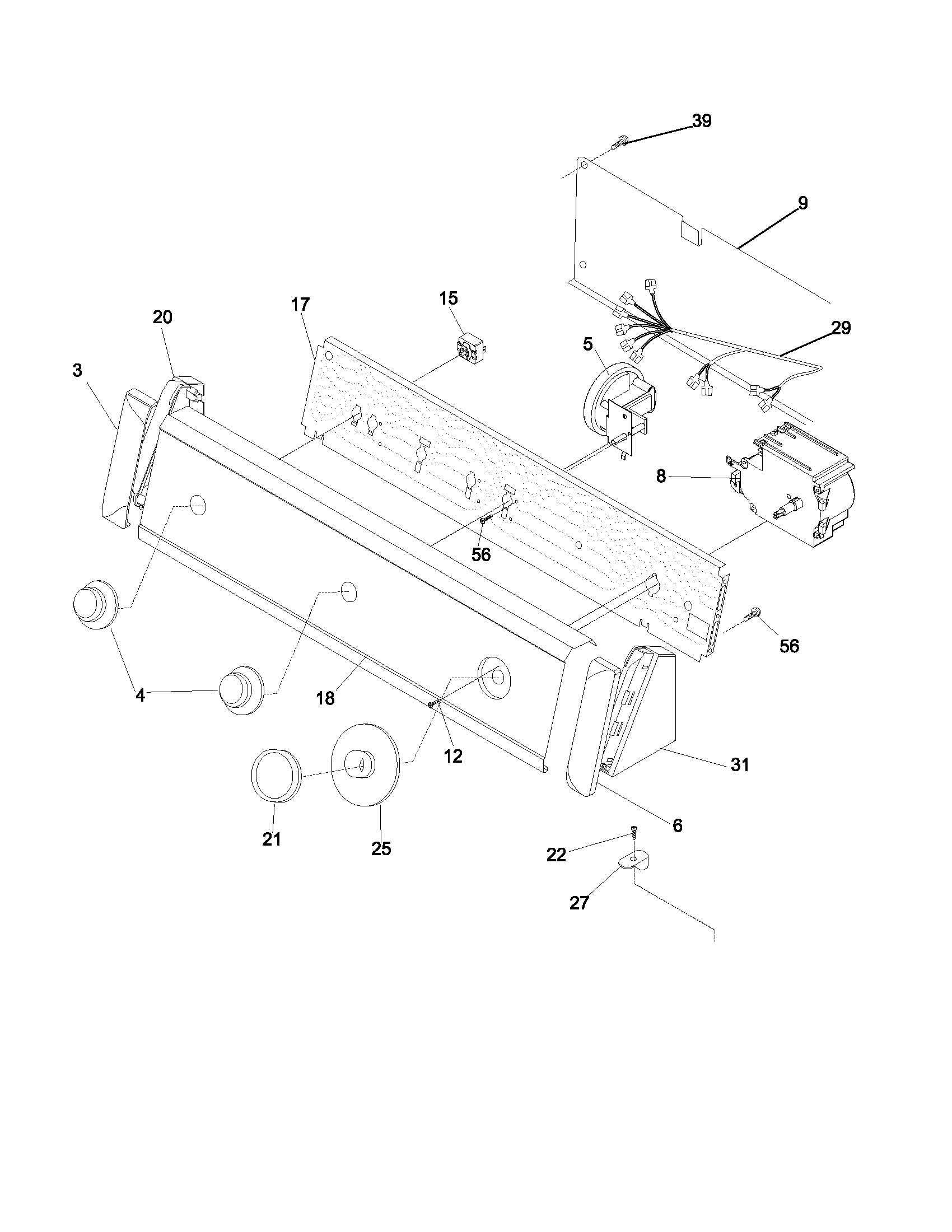 Gibson GWX933AS0 control panel diagram