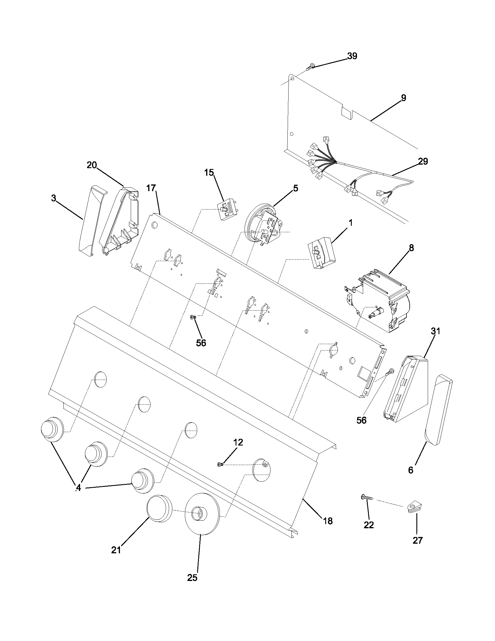 Gibson GWY1343AS0 control panel diagram